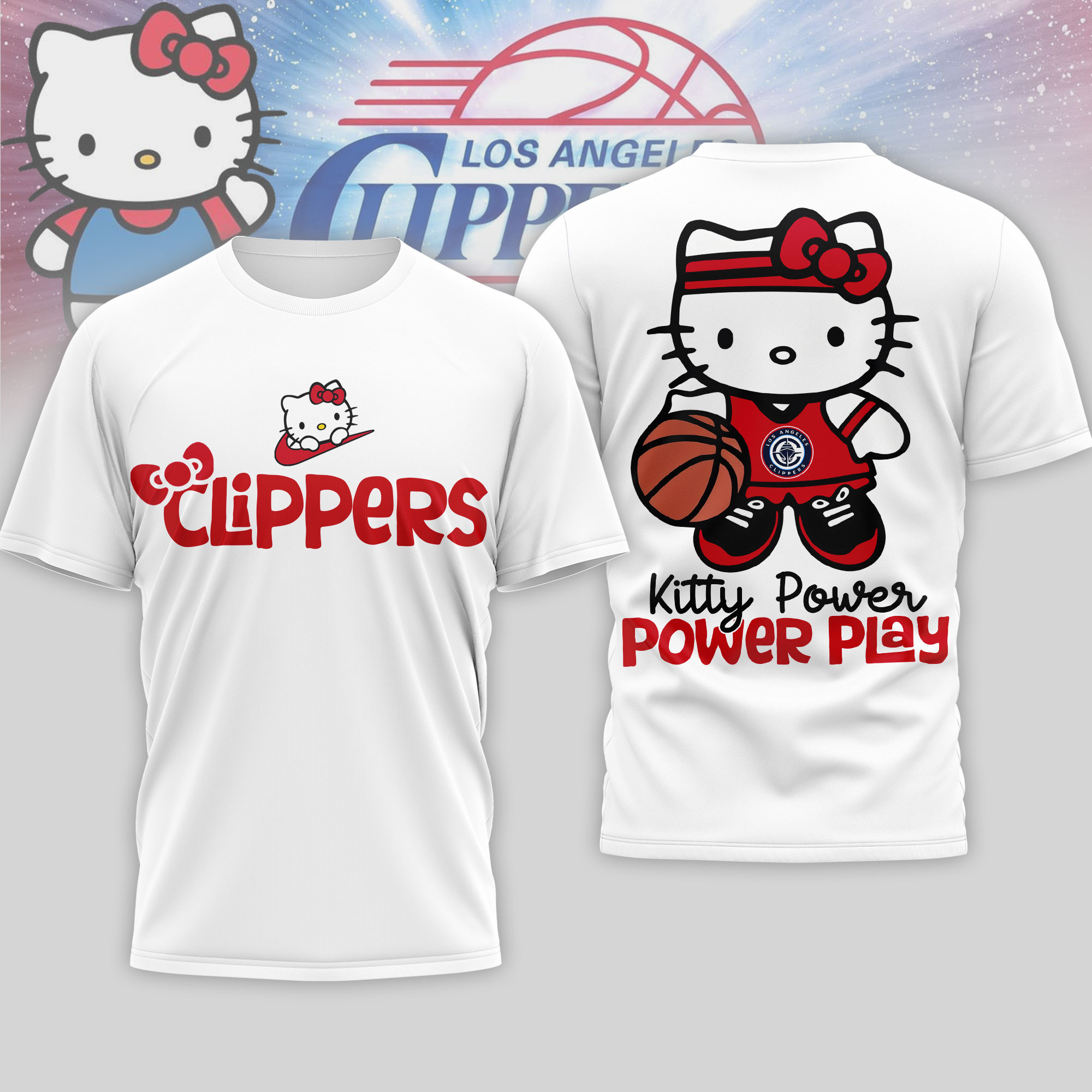 LA Clippers | Premium NBA Hello Kitty Power Play 3D Shirt NP