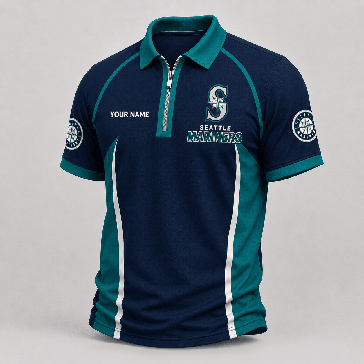 Seattle Mariners | Premium MLB Performance Zipper Polo Shirt