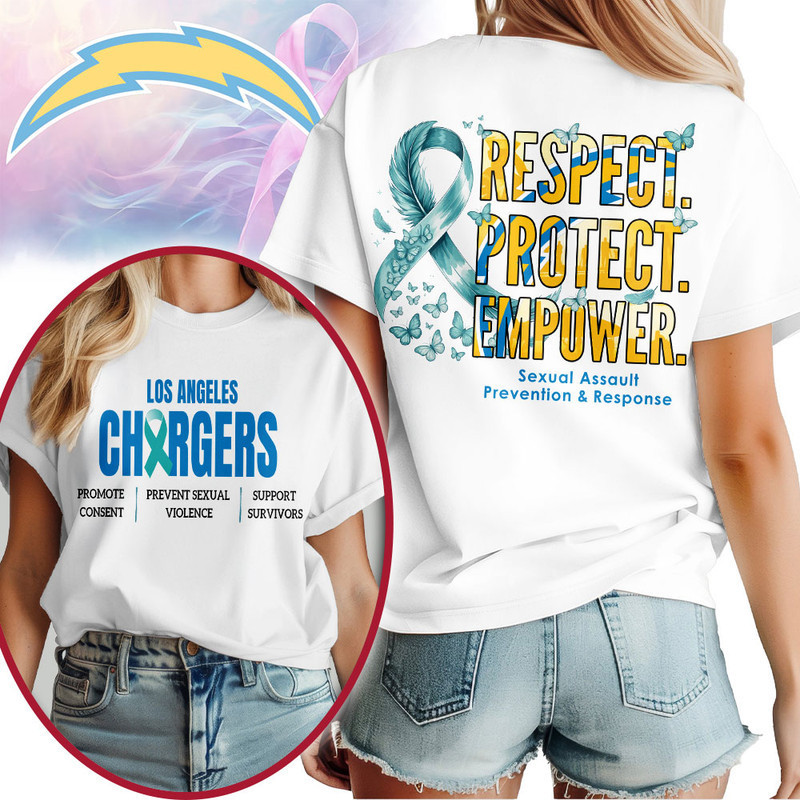 Los Angeles Chargers | Premium NFL SA Prevention Month 3D Shirt HY