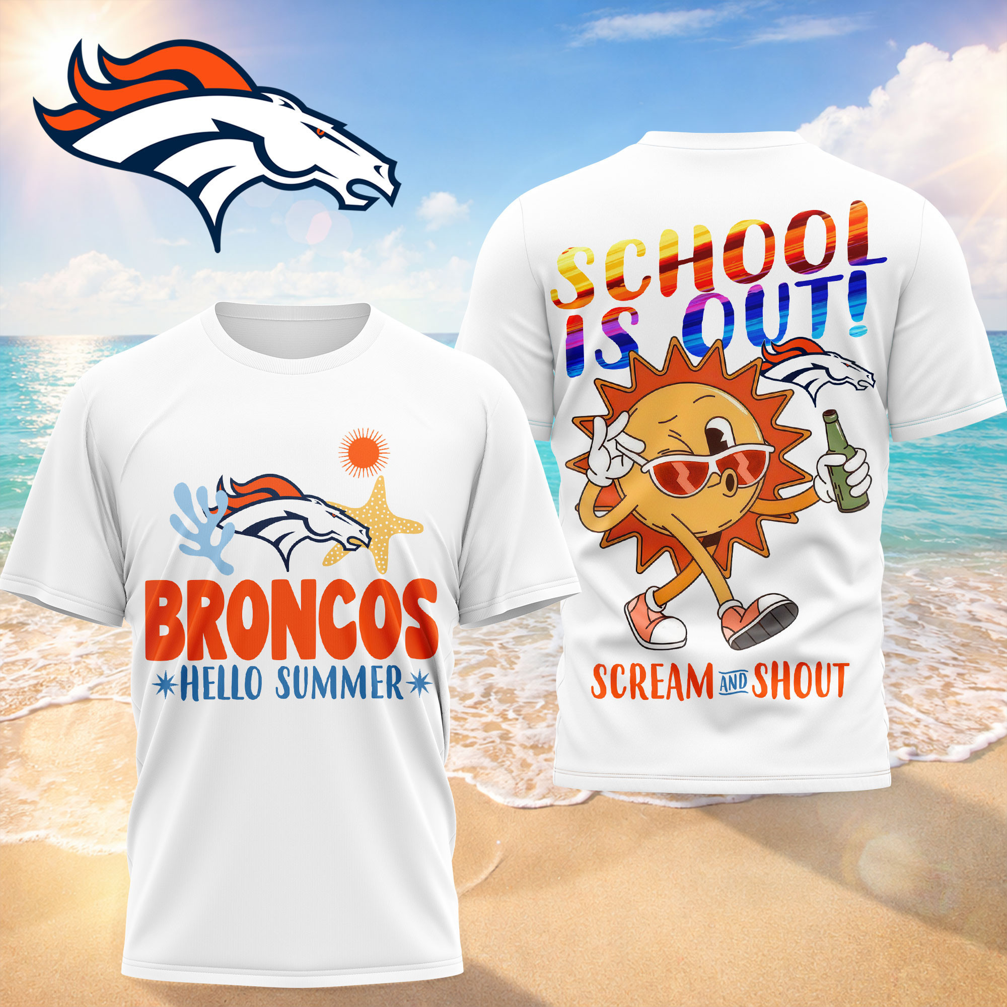 Denver Broncos | Premium NFL Hello Summer 3D T-Shirt HY