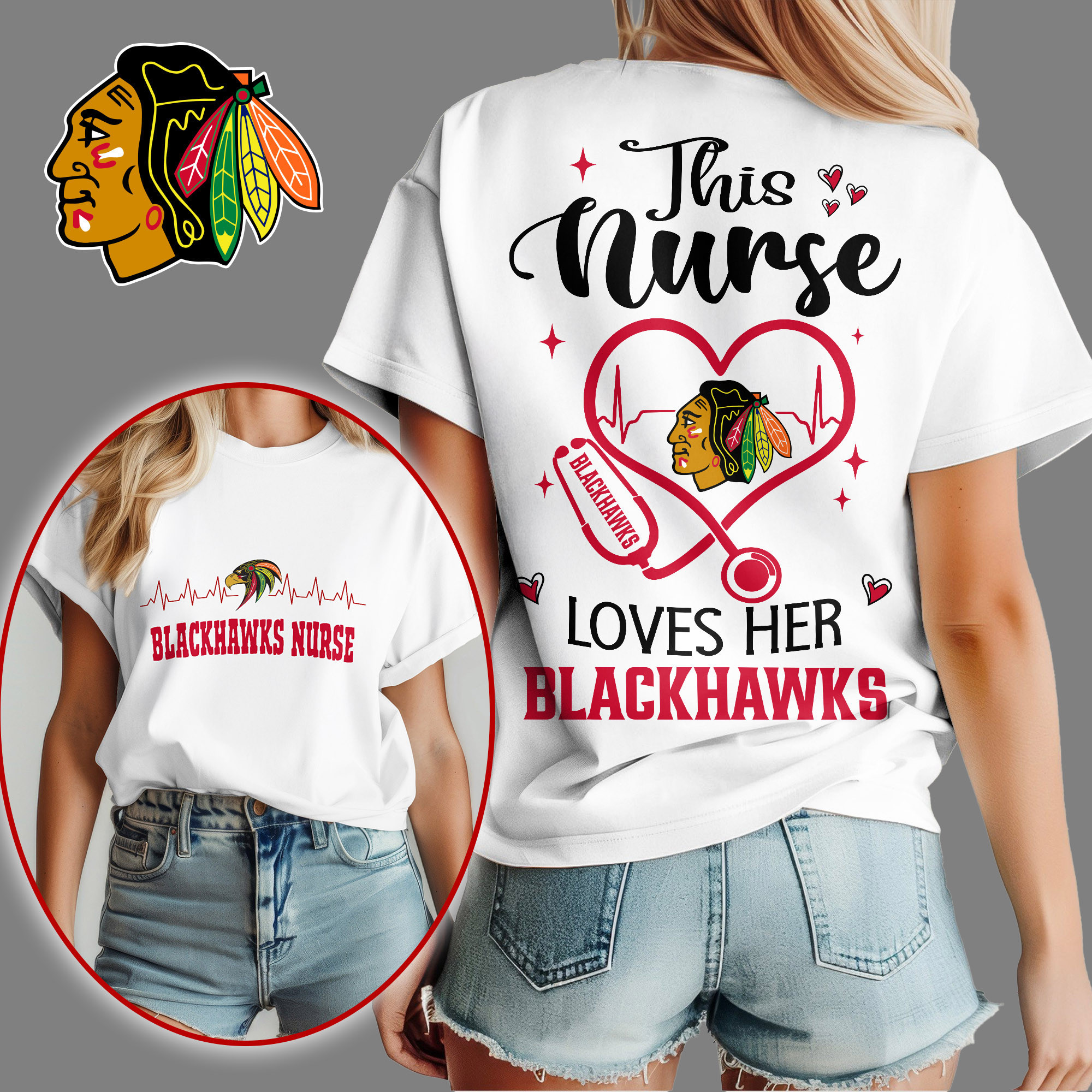 Chicago Blackhawks | Premium NHL Nurse Appreciation Month Women's Shirt NY