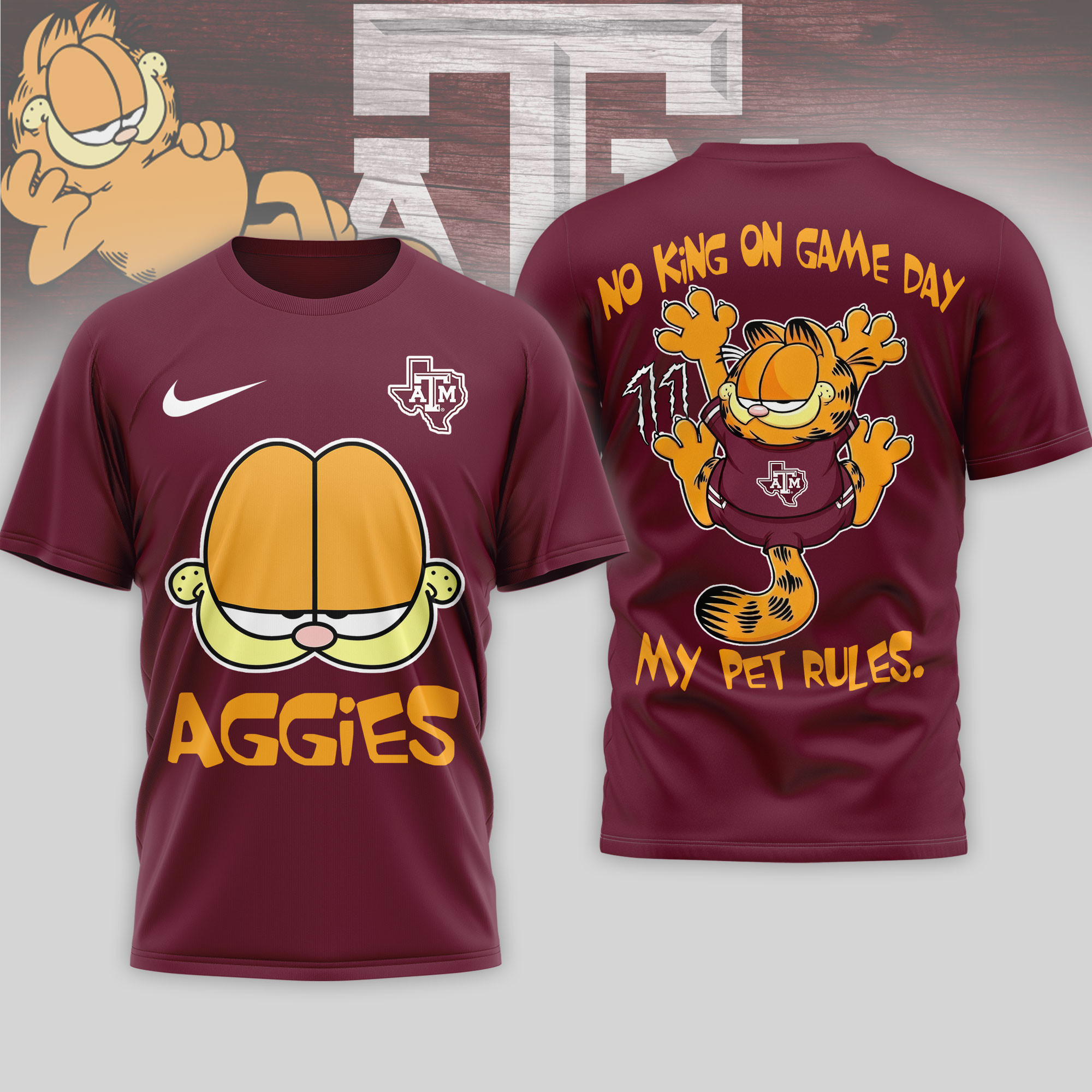 Texas A&M Aggies | Premium NCAA No King On Game Day 3D Shirt NTH1