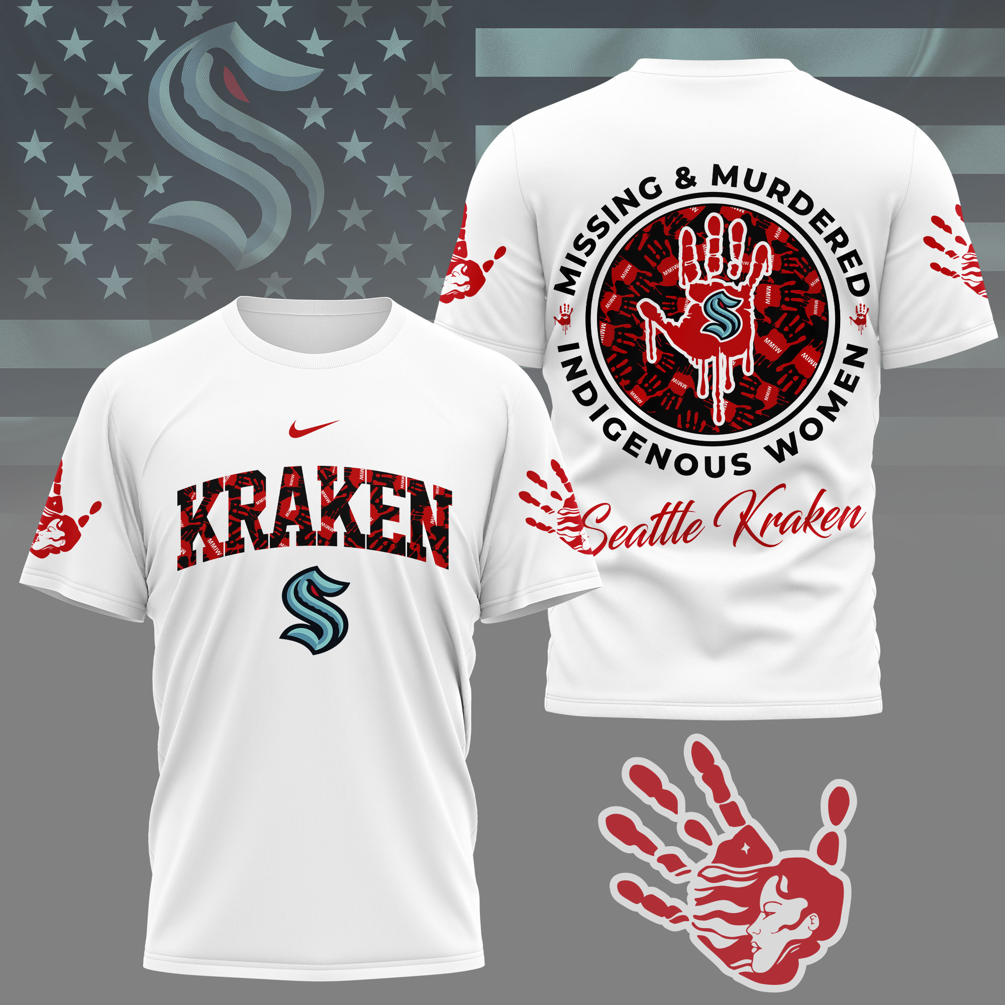 Seattle Kraken | Premium NHL MMIW Awareness 3D Shirt NY