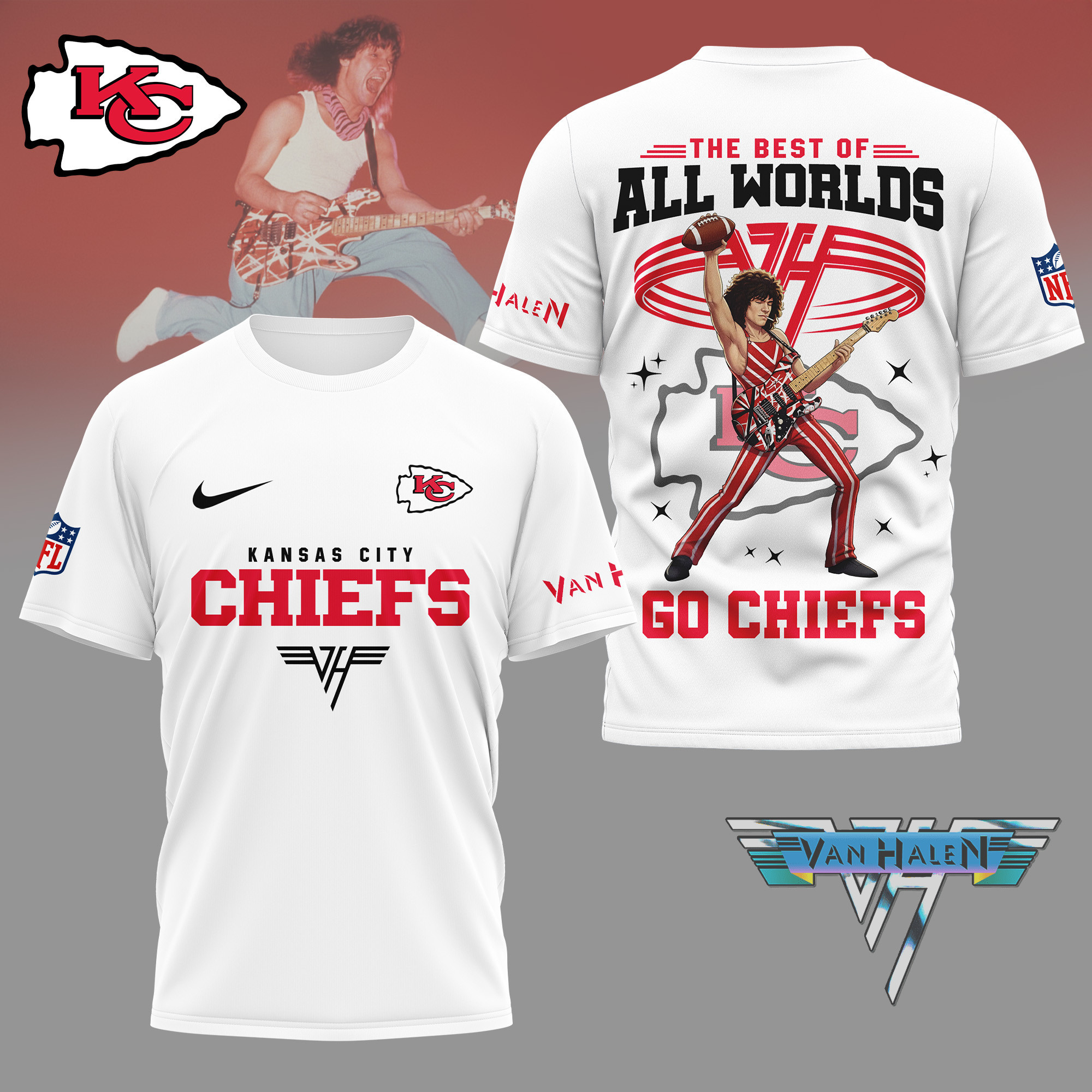 Kansas City Chiefs | Premium NFL Van Halen Graphic 3D Shirt NY