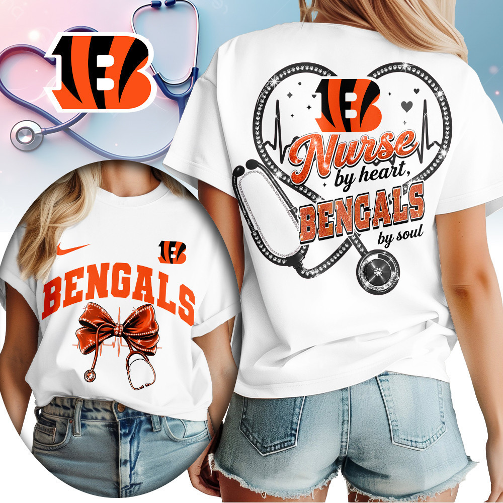 Cincinnati Bengals | Premium NFL Nurse By Heart Women Shirt TD