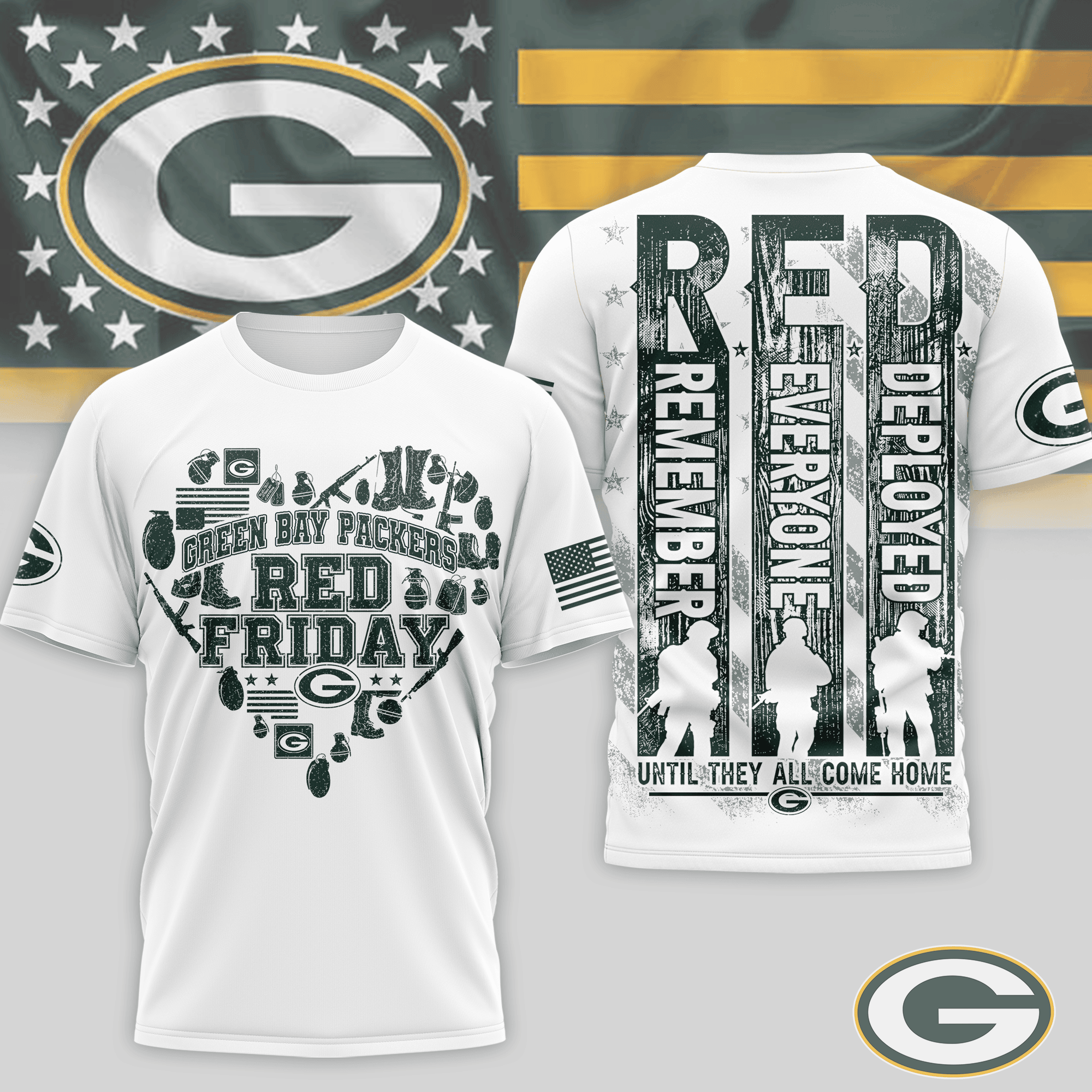 Green Bay Packers | Premium NFL Remember Everyone Deployed 3D Shirt NTH1