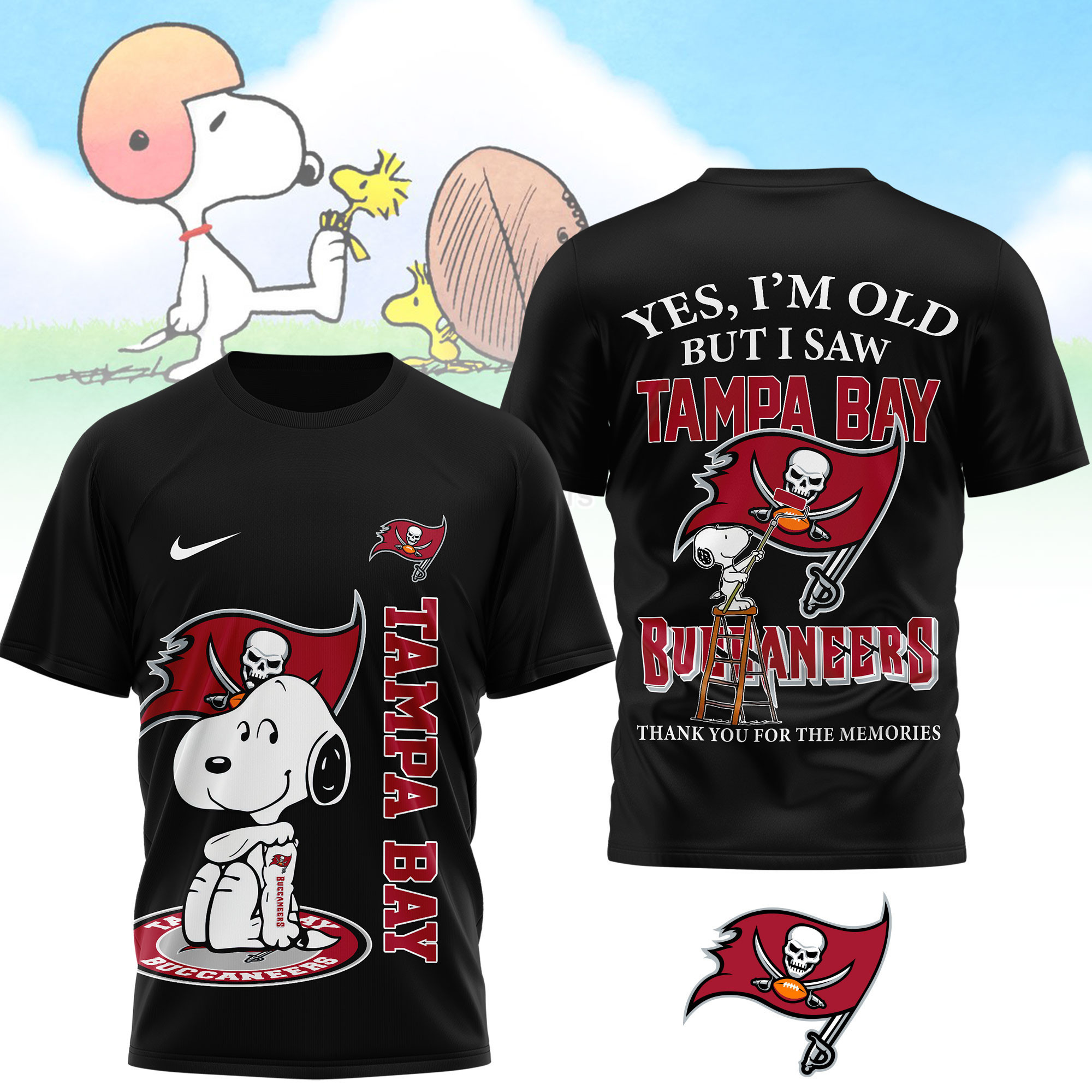 Tampa Bay Buccaneers | Premium NFL Snoopy Graphic 3D T-Shirt NTH1