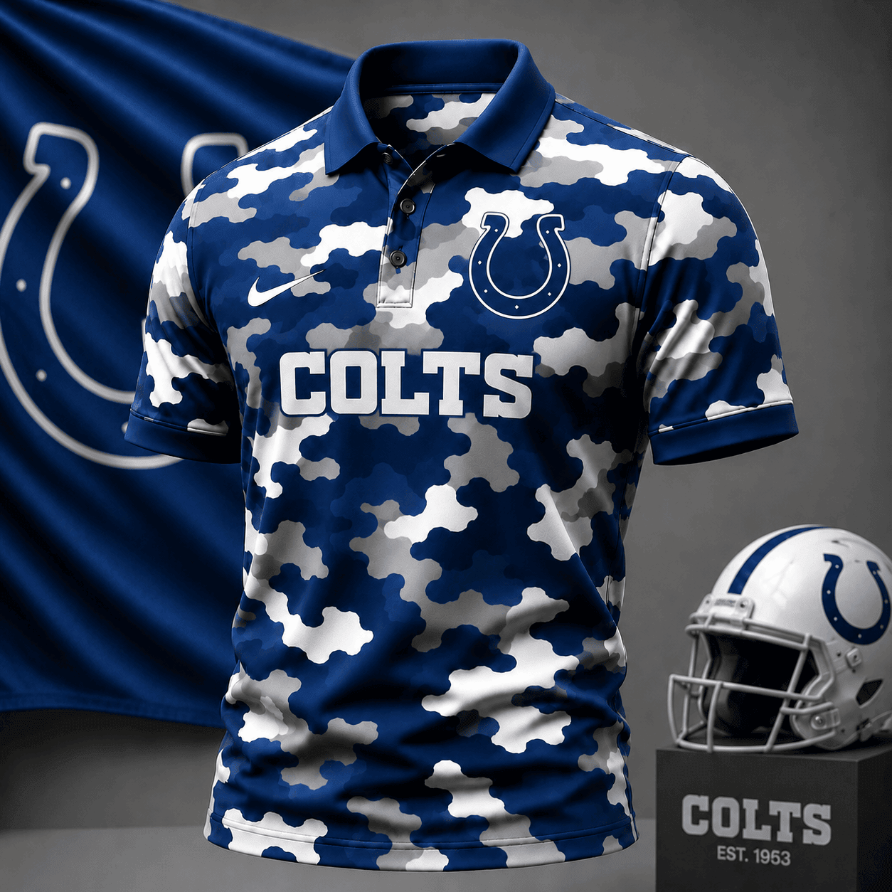 Indianapolis Colts | Premium NFL Camo Polo Shirt NY