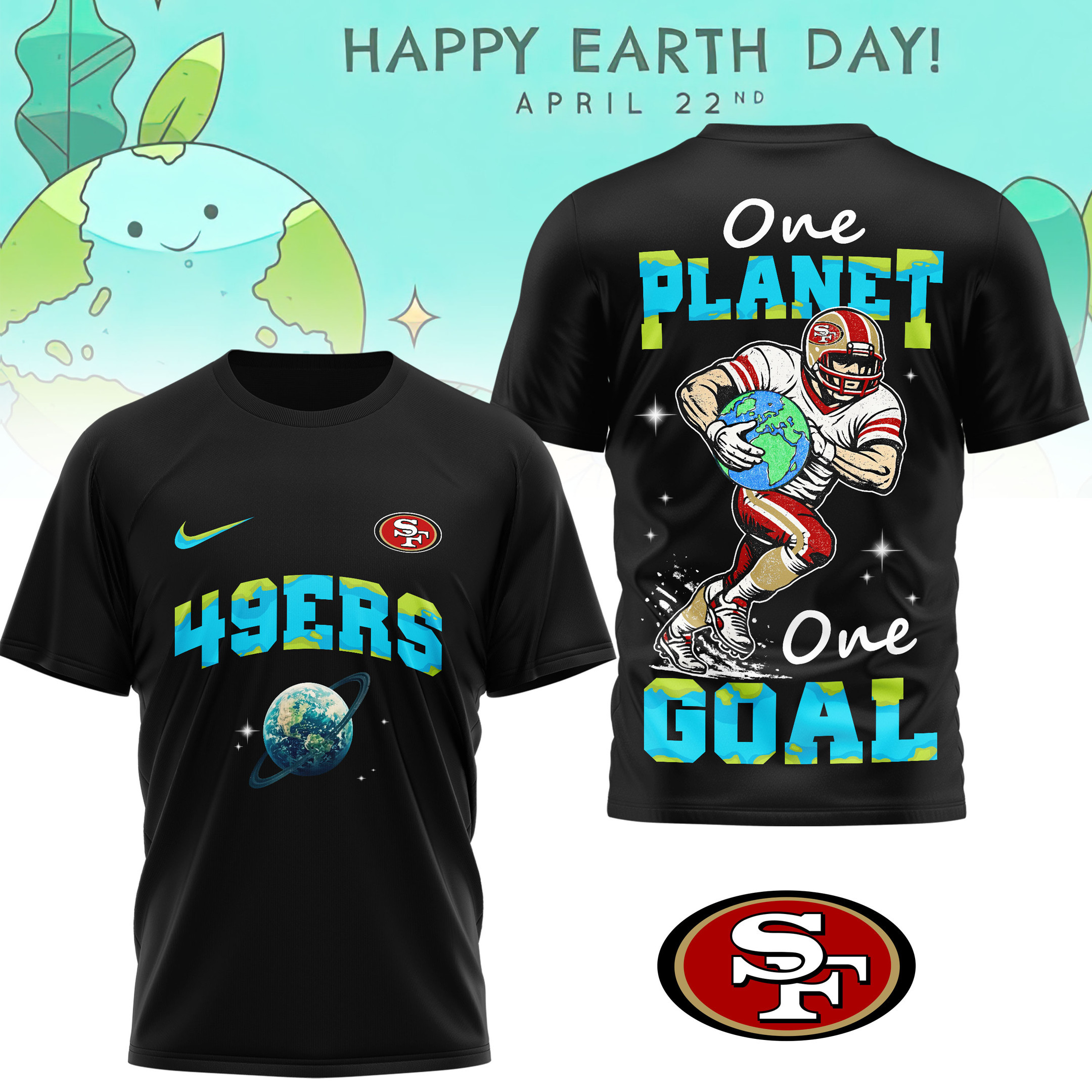 San Francisco 49ers | Premium NFL x Earth Day 3D Shirt HY