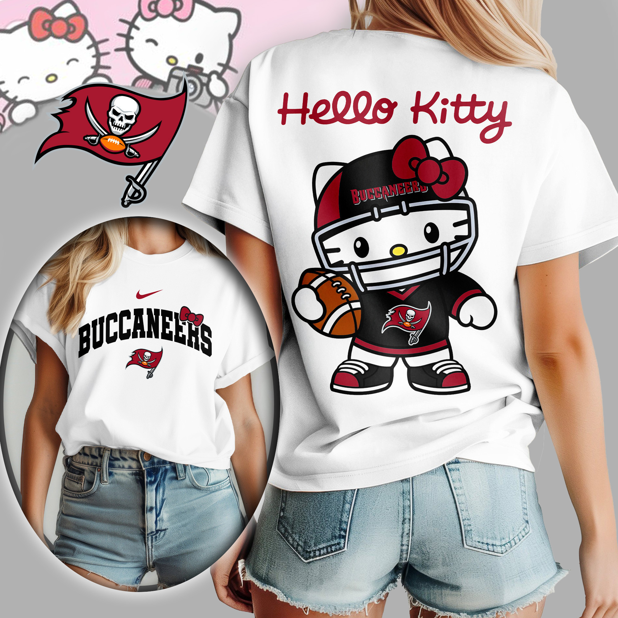 Tampa Bay Buccaneers | Premium NFL Hello Kitty Women's Shirt TD
