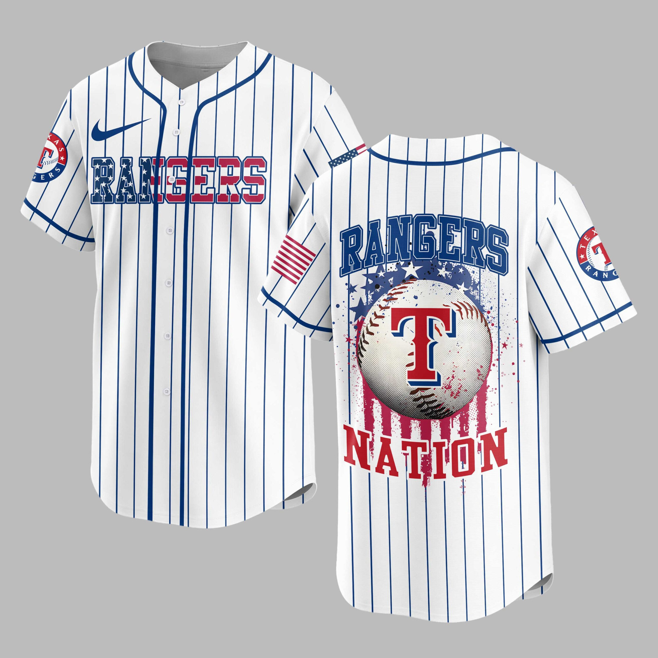 Texas Rangers | MLB USA Flag Edition Premium Baseball Jersey