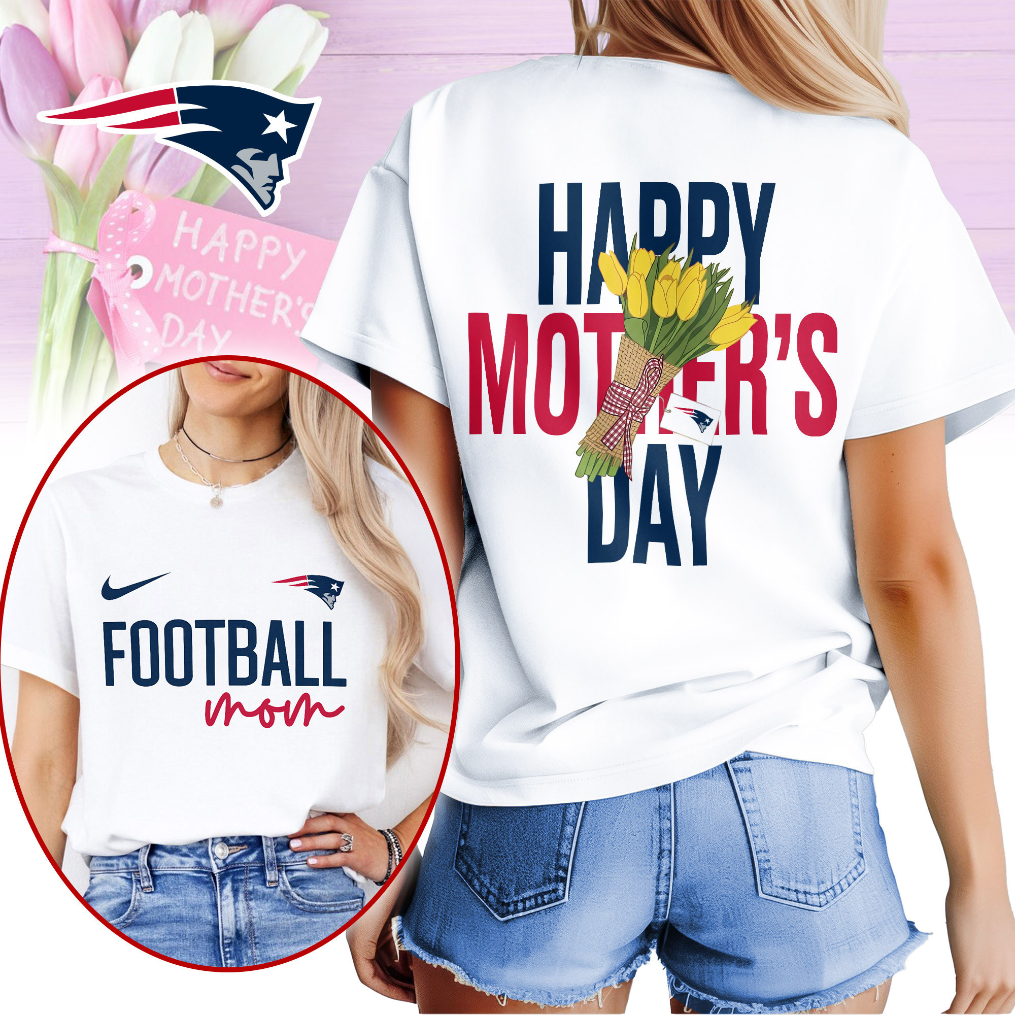 New England Patriots | Premium NFL Happy Mother Day 3D Shirt NP