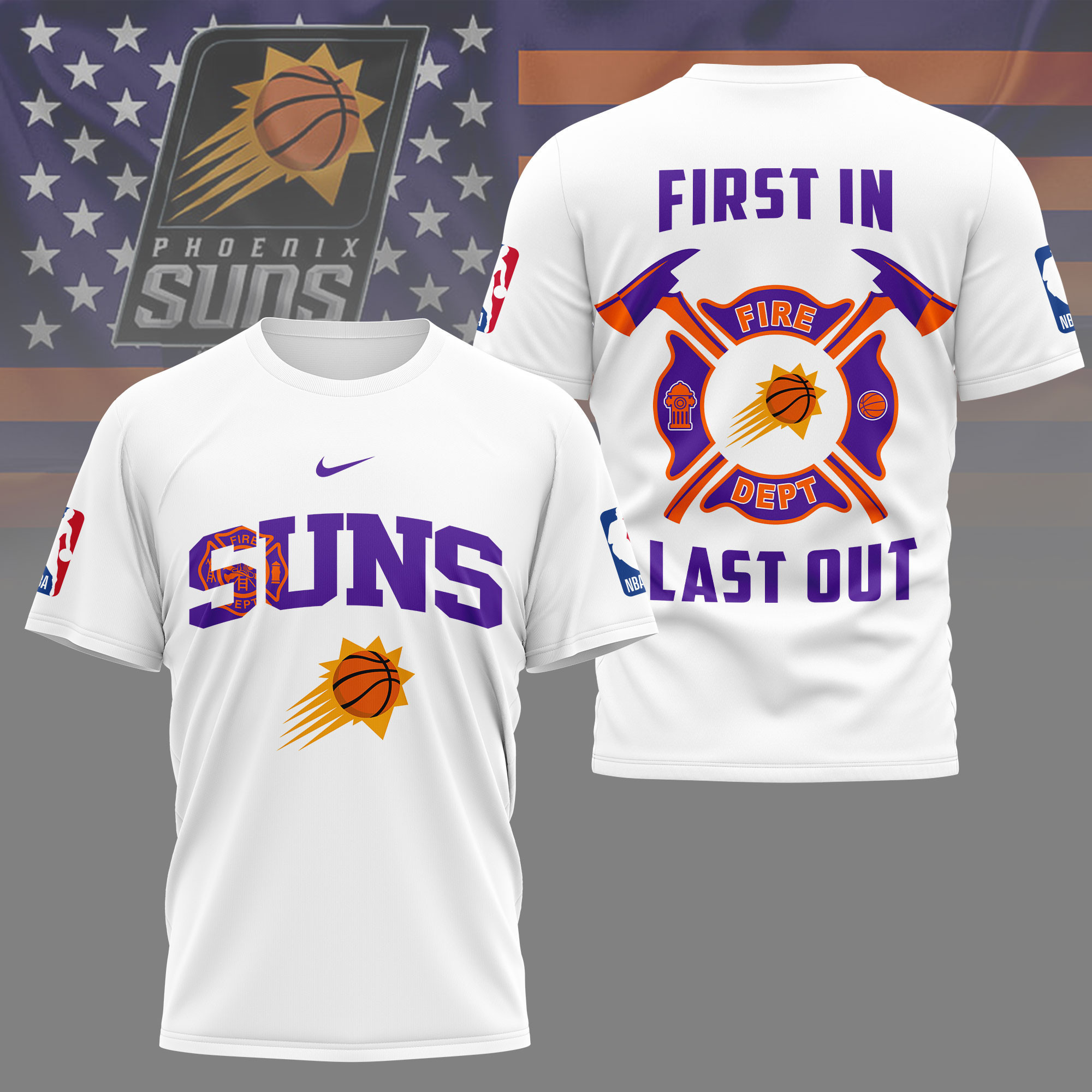 Phoenix Suns | Premium NBA Fire Dept 3D Shirt TD