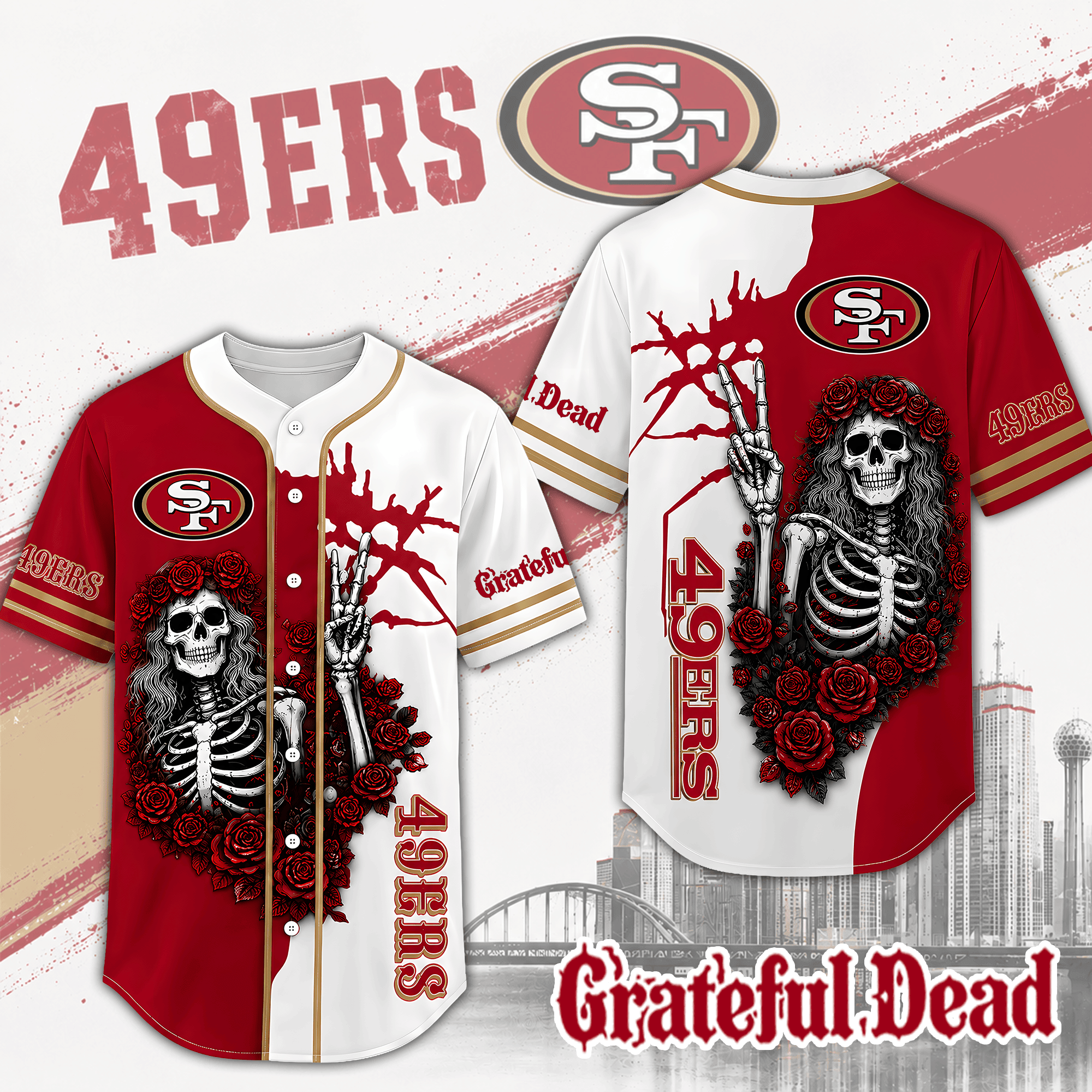 San Francisco 49ers | Premium NFL Game Day Grateful Dead Jersey Shirt NTH1