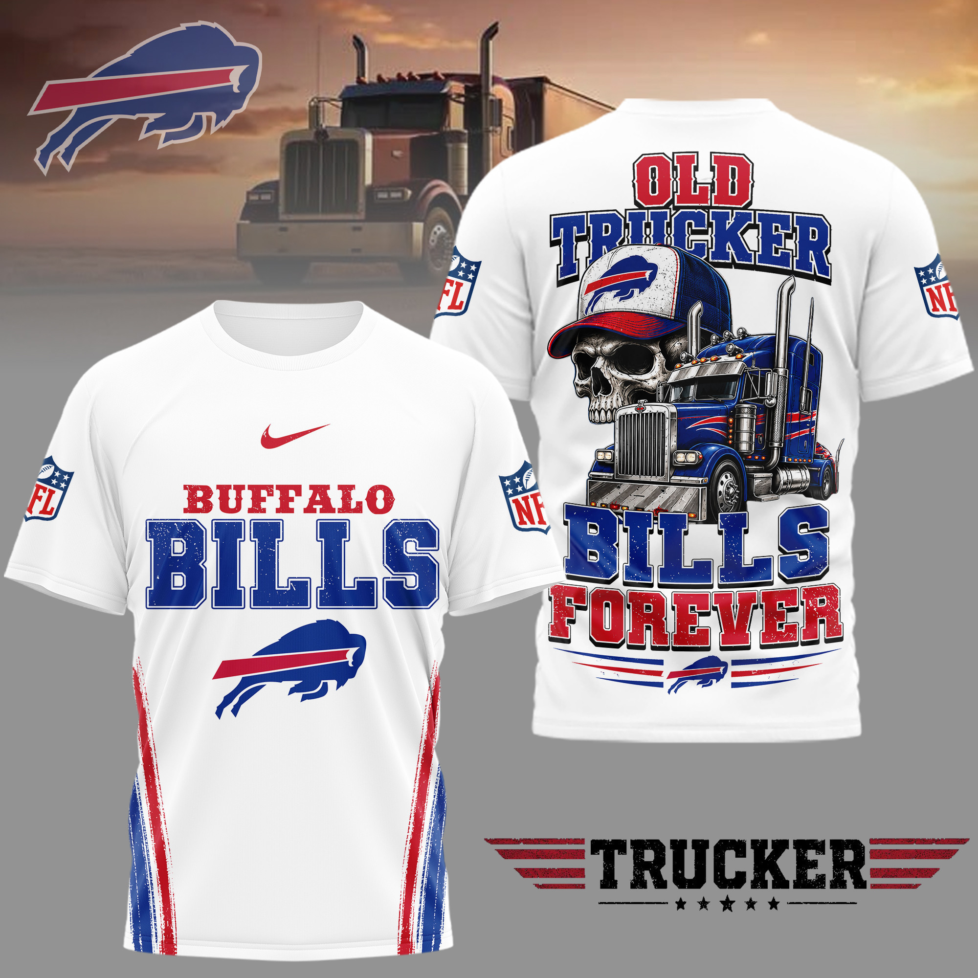 Buffalo Bills | Premium NFL Old Trucker Fan 3D Shirt TD