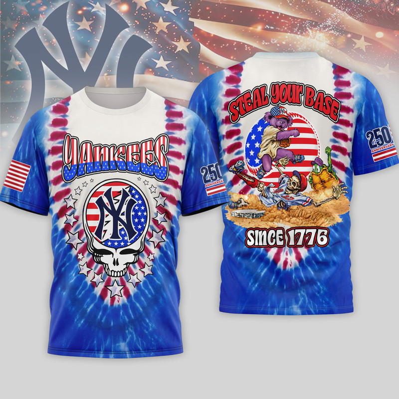 New York Yankees | Premium MLB Grateful Dead 250 Years Of America 3D Shirt HY