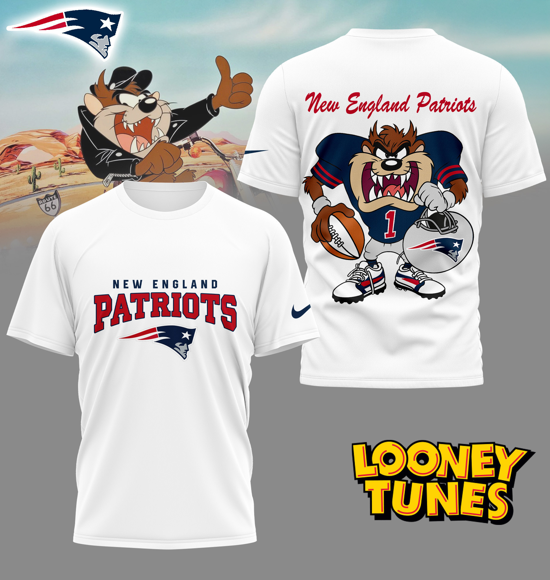 New England Patriots | Premium NFL and Looney Tunes Fan Shirt HI