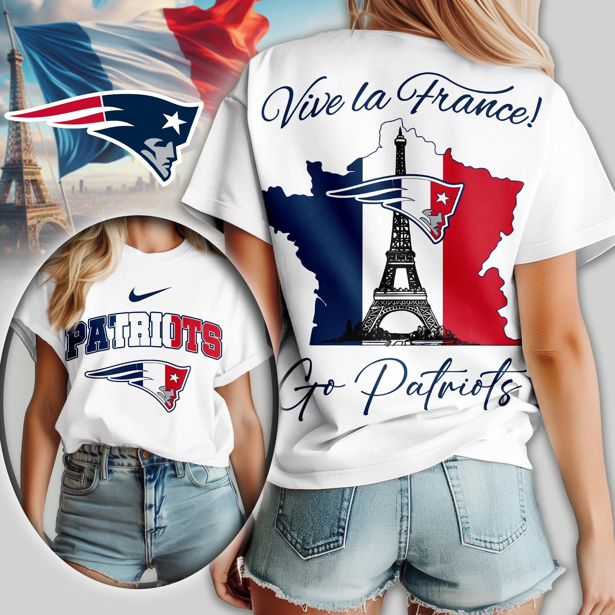 New England Patriots | Premium NFL France Women Shirt TD