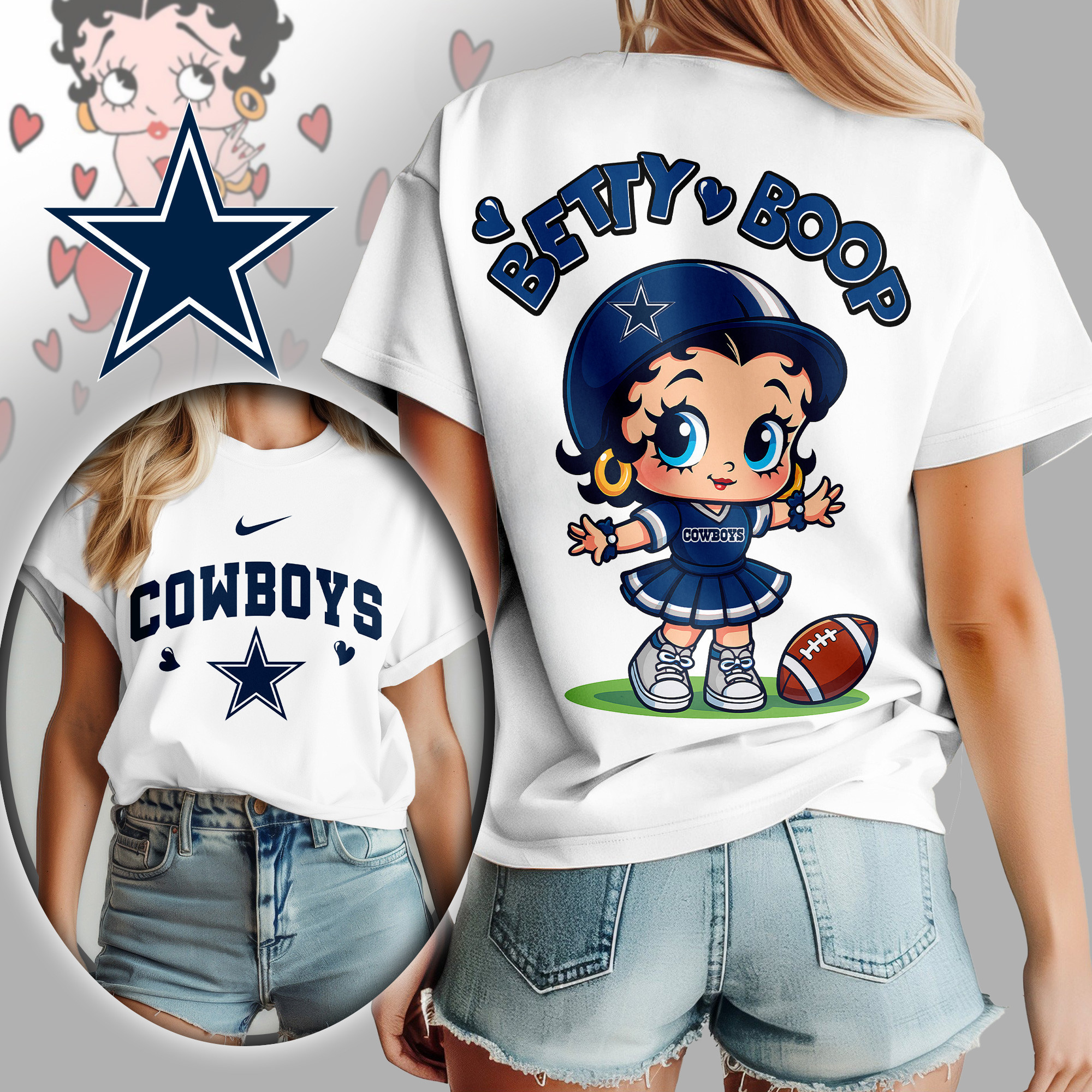 Dallas Cowboys | Premium NFL Betty Boop Women's Shirt TD