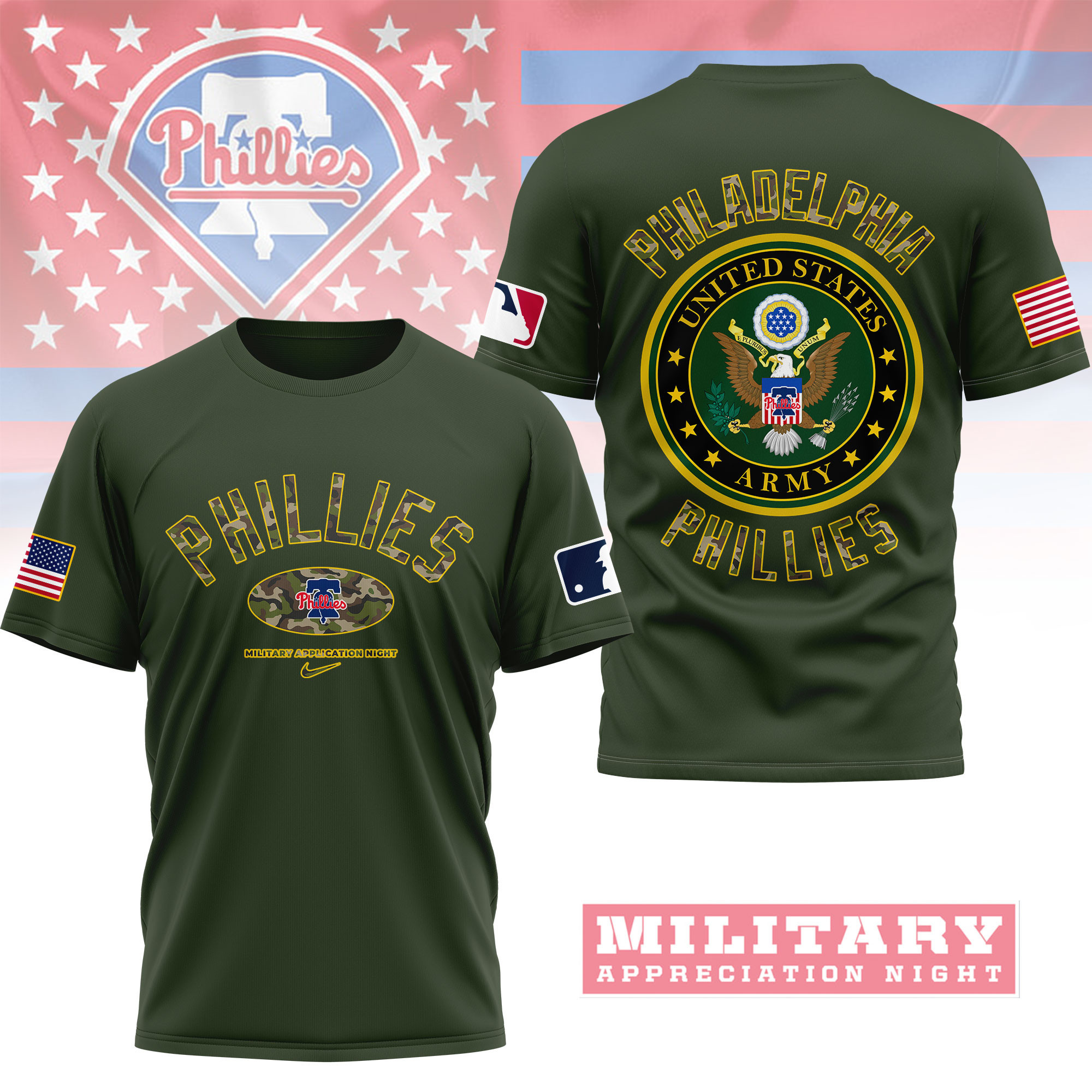 Philadelphia Phillies | Premium MLB Military Pride 3D Shirt NY