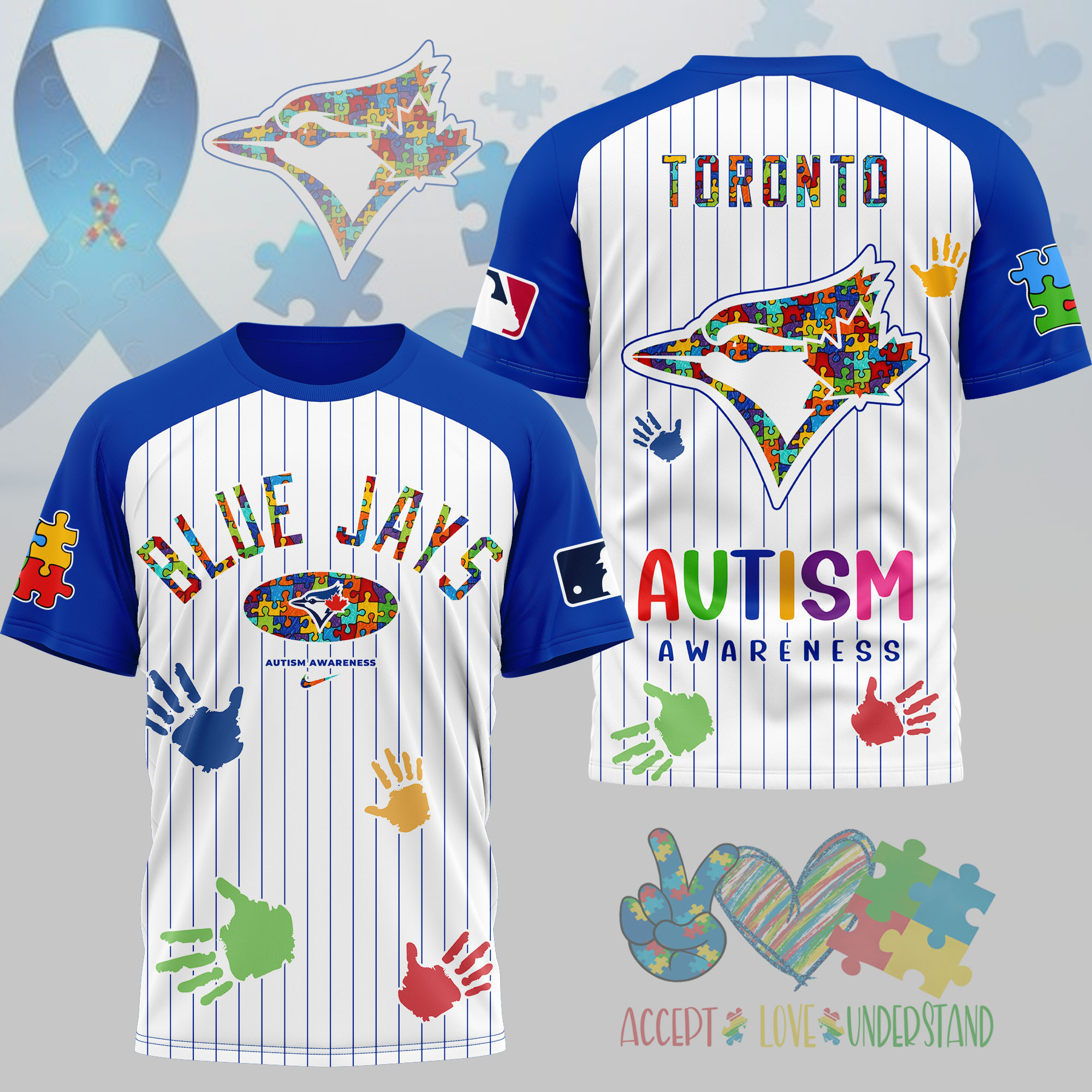 Toronto Blue Jays | Premium MLB Autism Support 3D Shirt NY