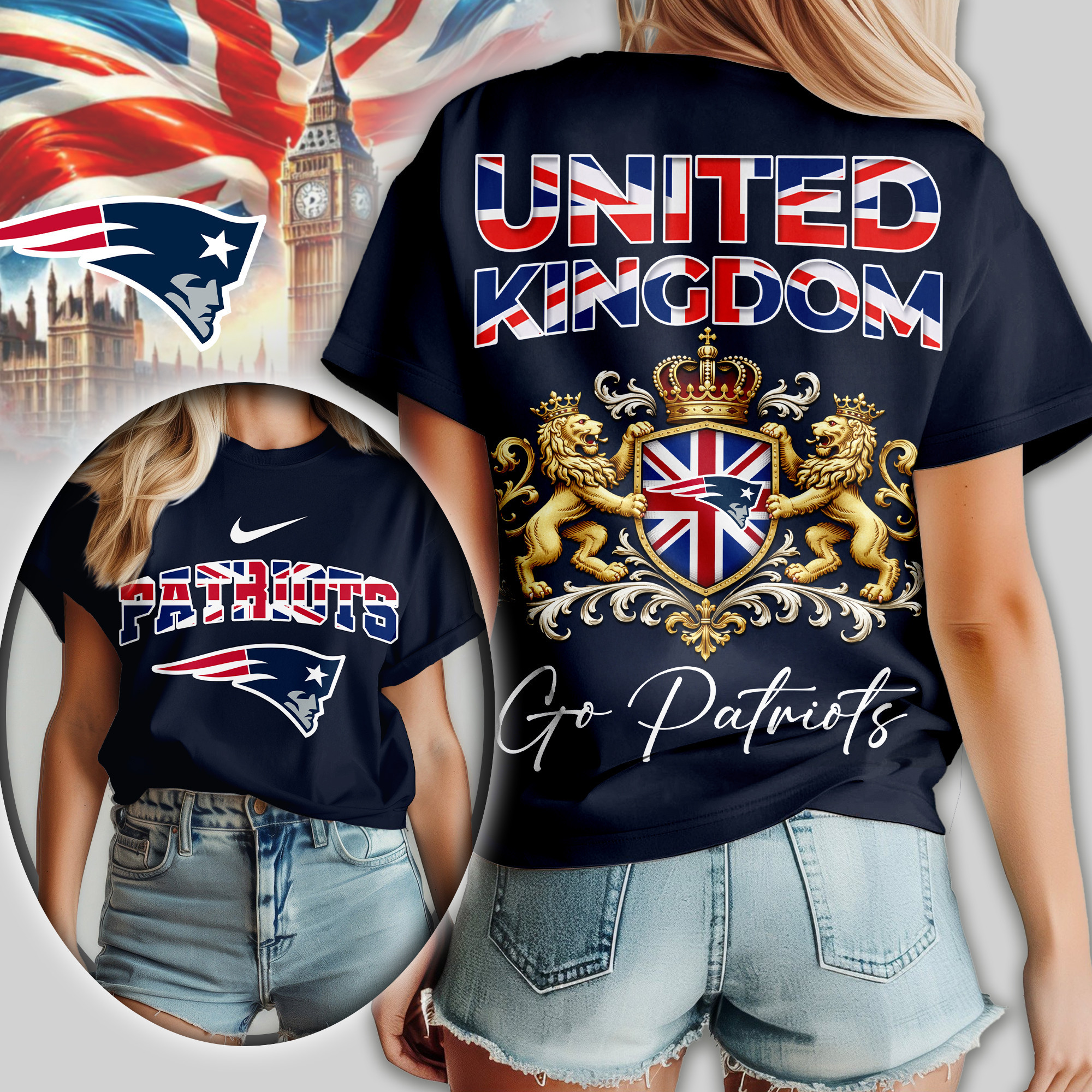 New England Patriots | Premium NFL United Kingdom Women Shirt TD