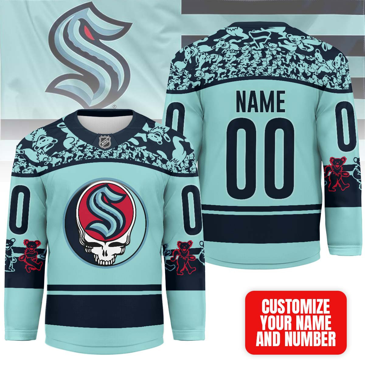 Seattle Kraken | Premium NHL X Grateful Dead Hockey Jersey NP