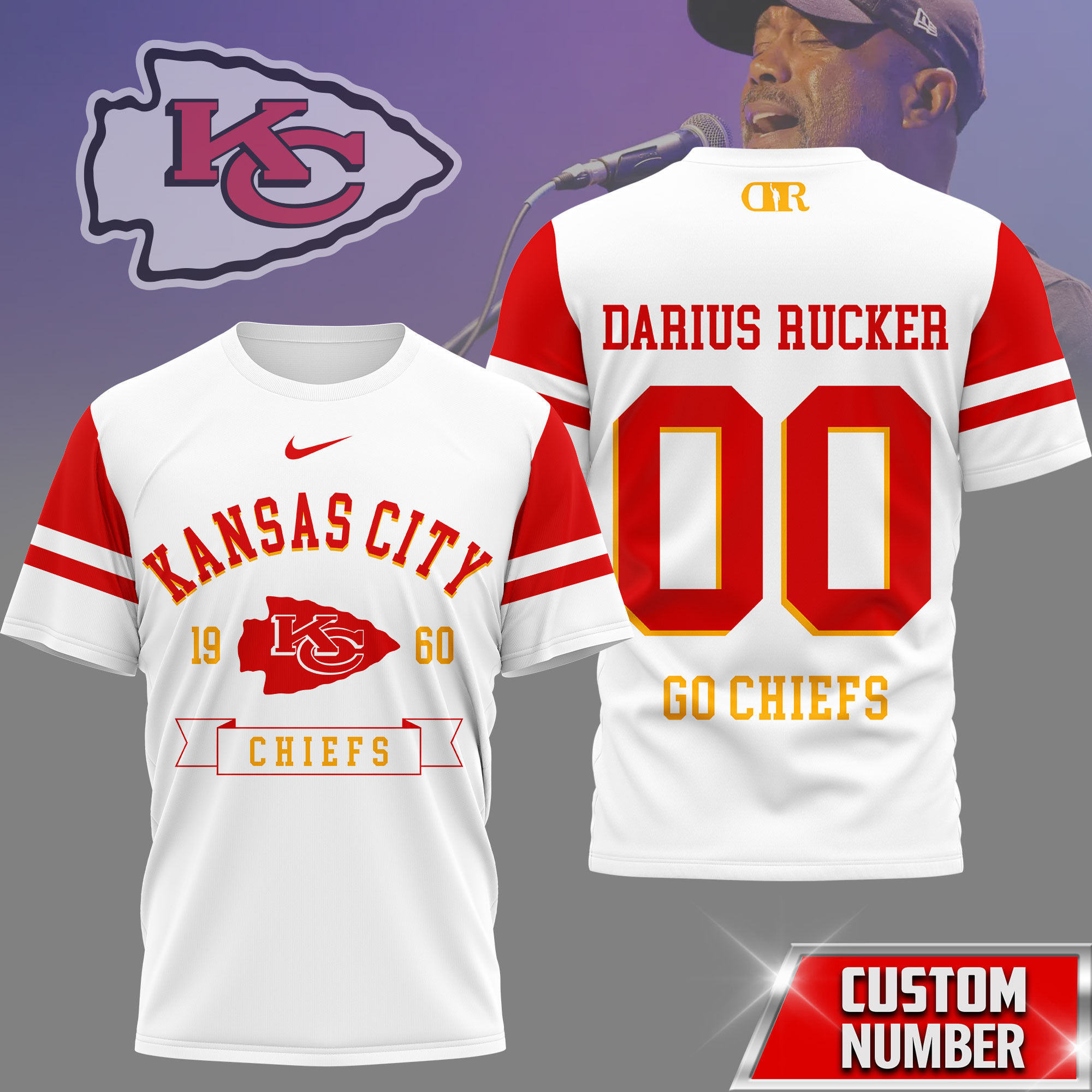 Kansas City Chiefs | Premium NFL Darius Rucker Fan 3D Shirt NY