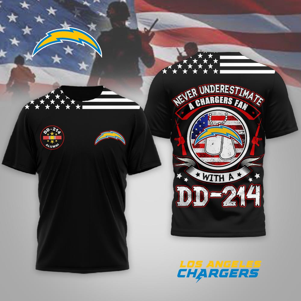 Los Angeles Chargers | Premium NFL DD-214 Alumni 3D Shirt MM