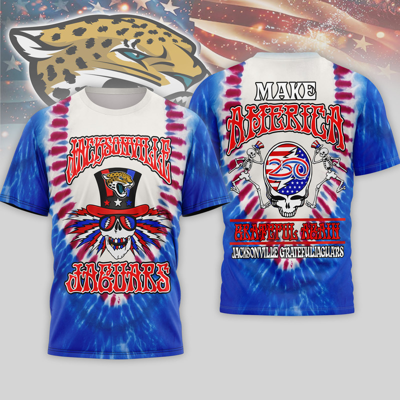 Jacksonville Jaguars | Premium NFL Grateful Dead 250 Years Of America 3D Shirt HY
