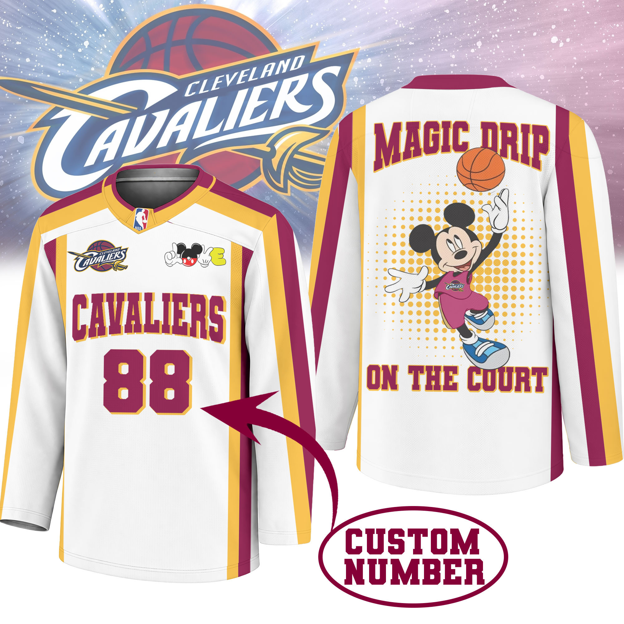 Cleveland Cavaliers | Premium NBA Magic Drip Long Jersey NTH1
