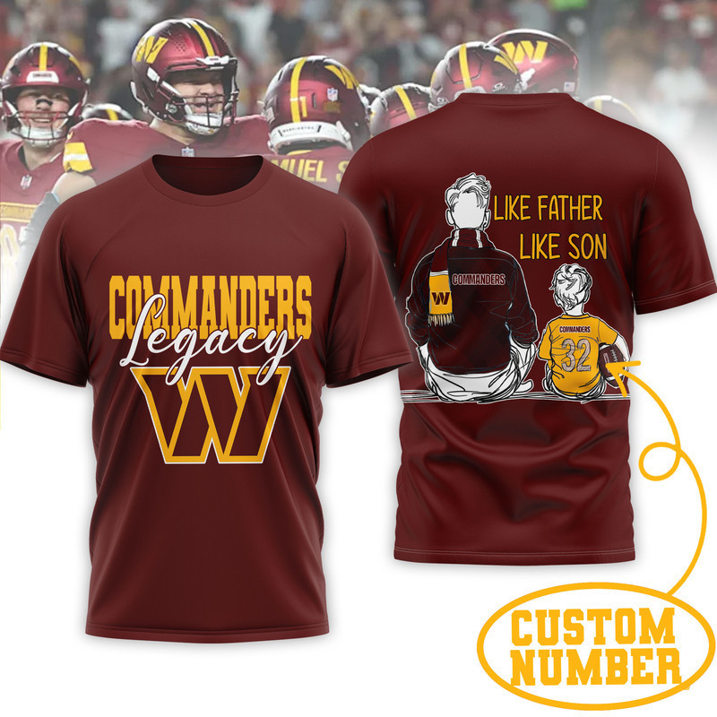 Washington Commanders | Premium NFL Legacy Father Day 3D Shirt HY