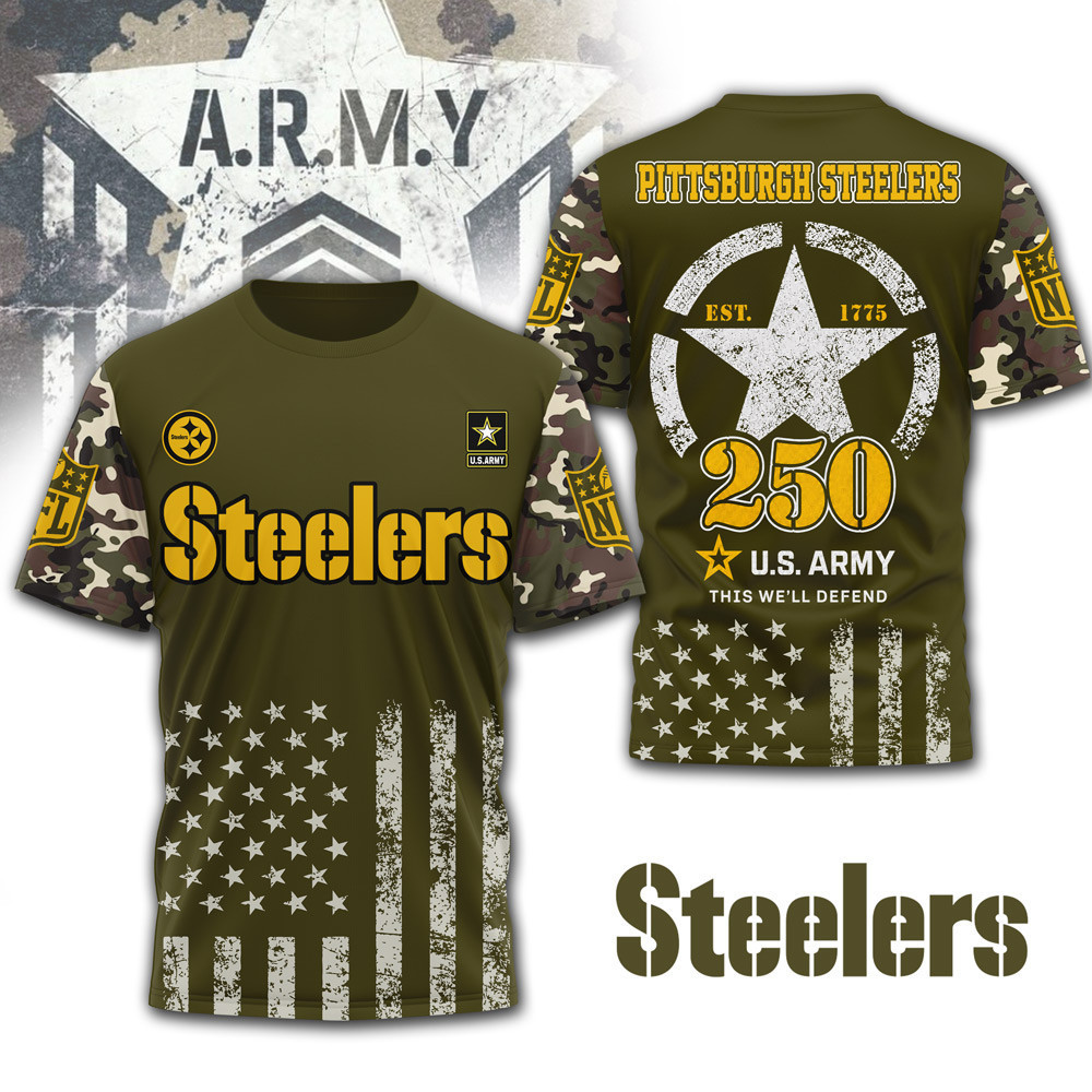 Pittsburgh Steelers | Premium NFL Military Pride 3D Shirt NTH1