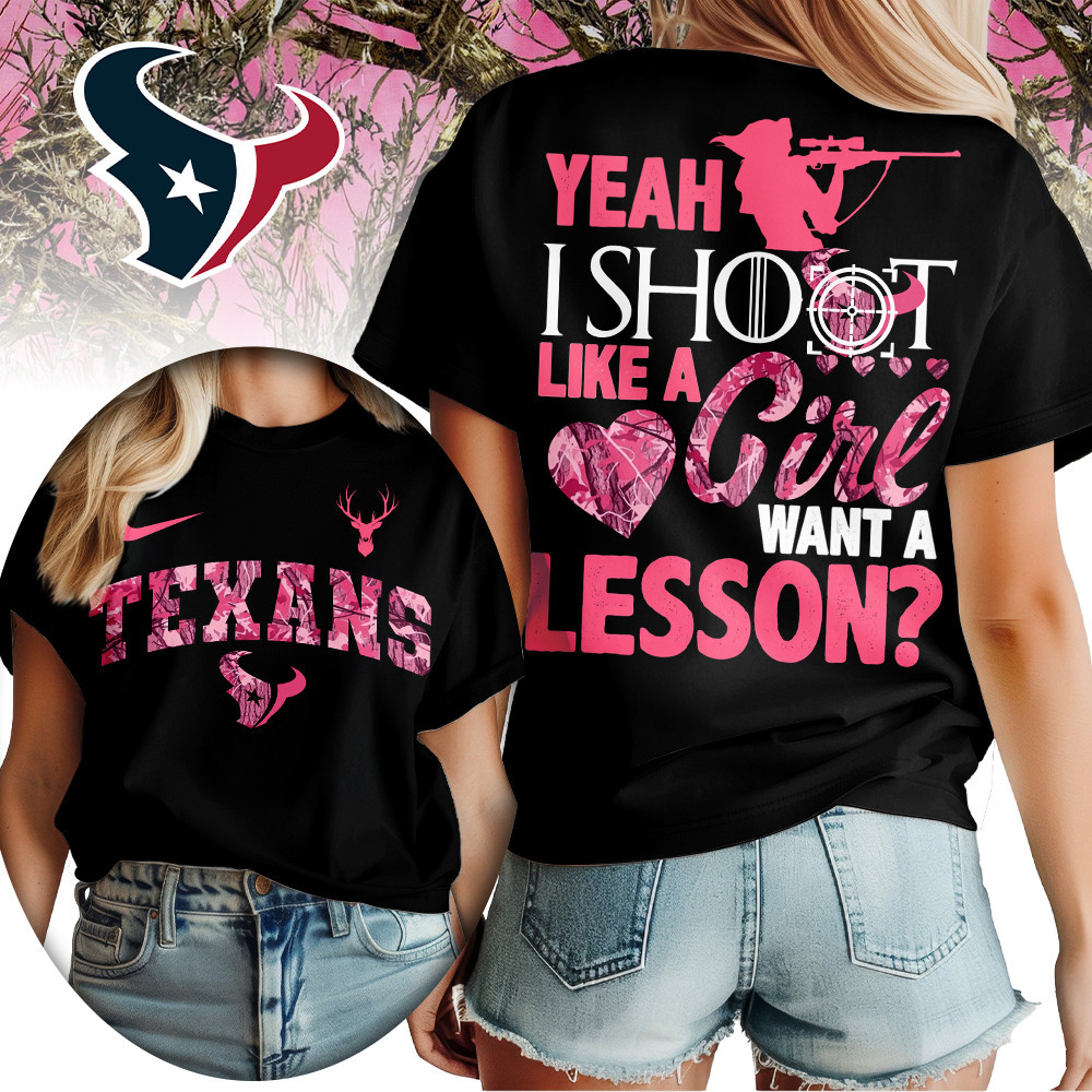 Houston Texans | Premium NFL Shoot Like A Girl Women Shirt TD