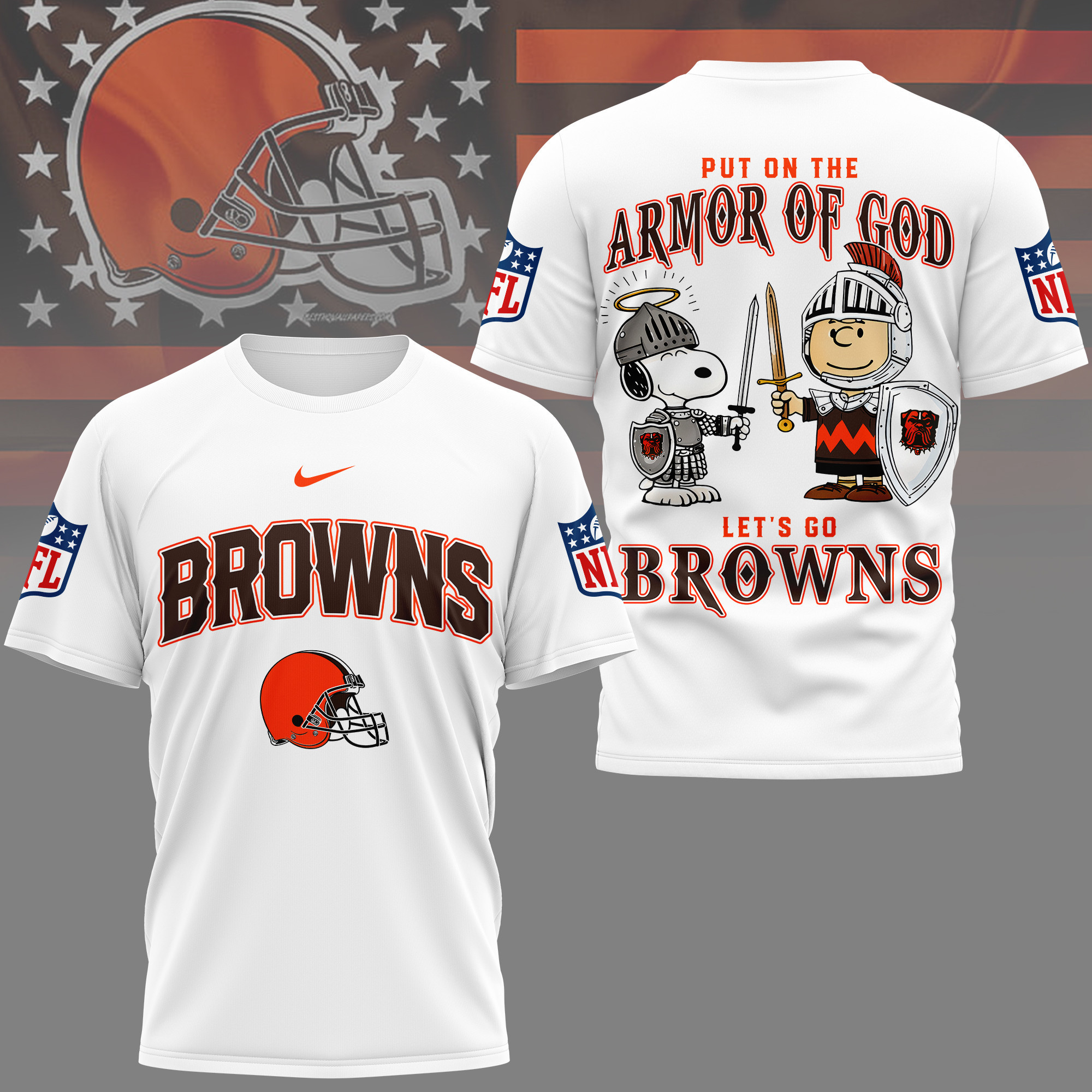 Cleveland Browns | Premium NFL Armor of God 3D Shirt NY
