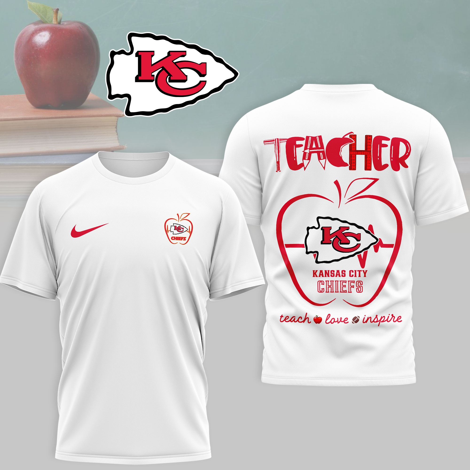 Kansas City Chiefs | Premium NFL Teacher Game Day 3D Shirt NTH1