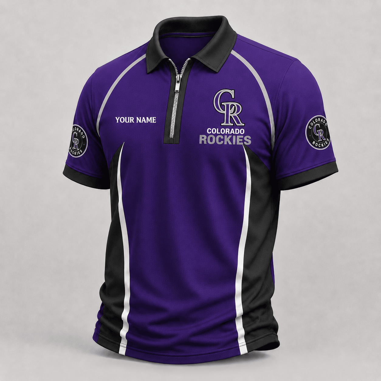 Colorado Rockies | Premium MLB Performance Zipper Polo Shirt