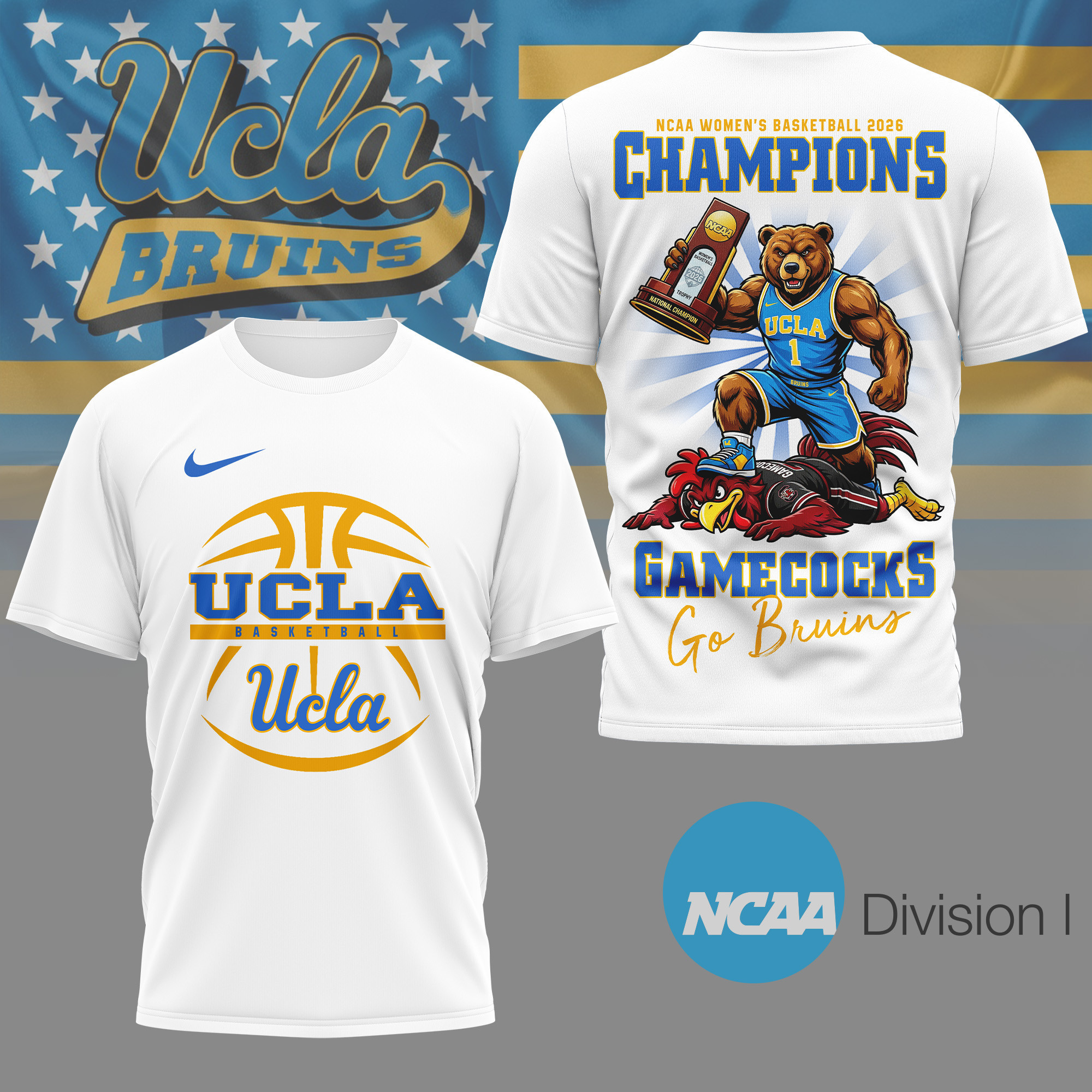Ucla Bruins | Premium NCAA Women's Basketball Champions 3D Shirt NY
