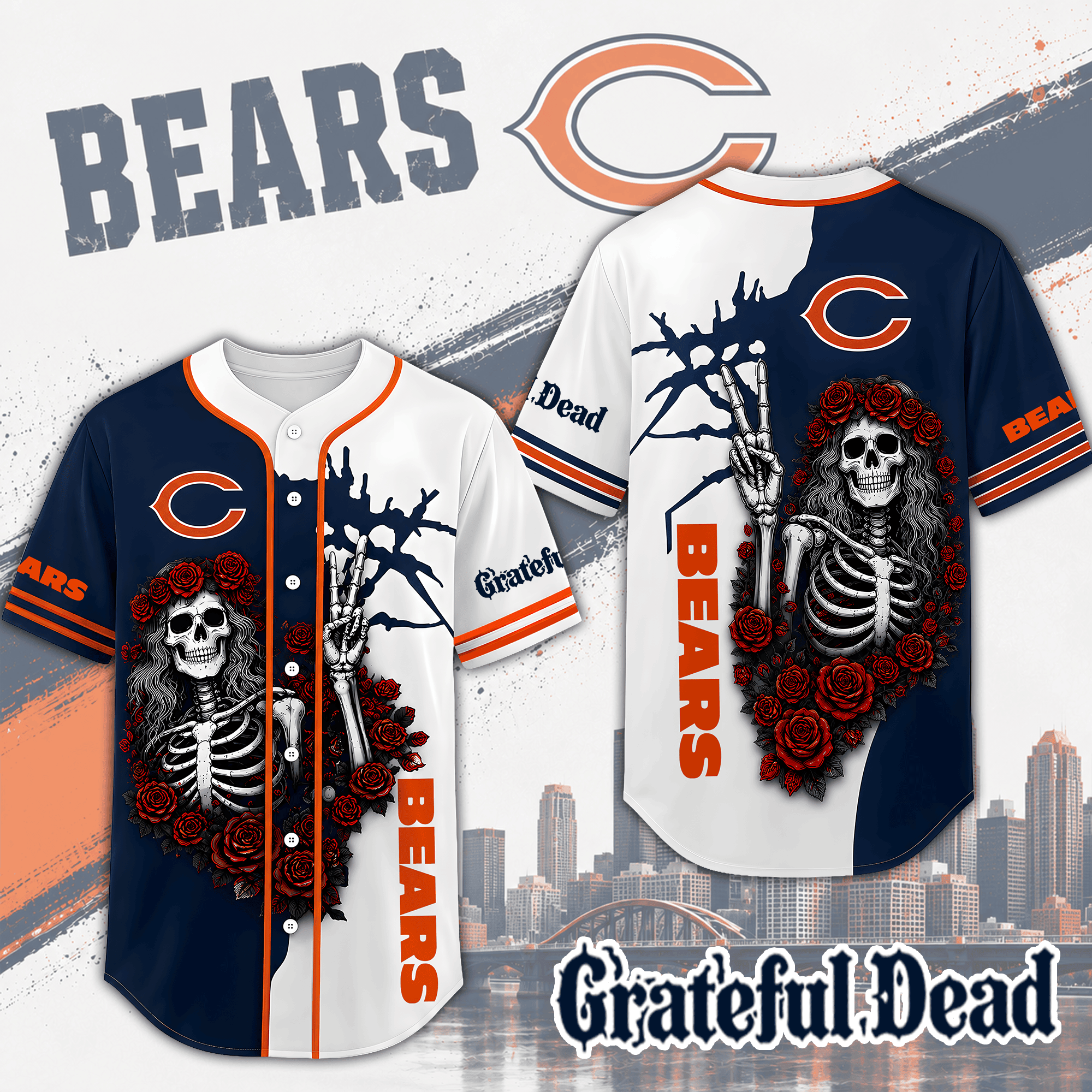 Chicago Bears | Premium NFL Game Day Grateful Dead Jersey Shirt NTH1