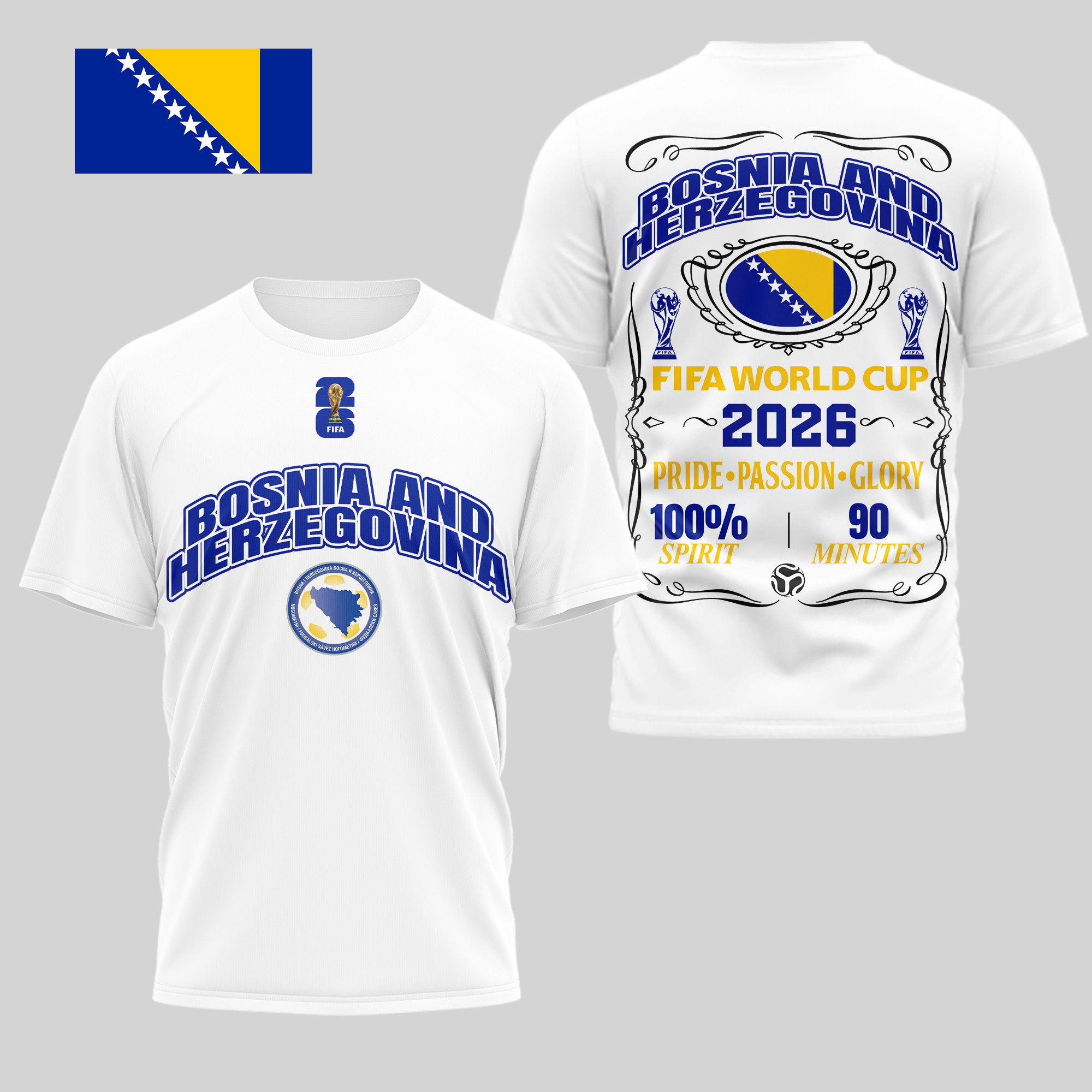 Bosnia and Herzegovina | Premium WC26 Pride Passion Glory 3D Shirt TD