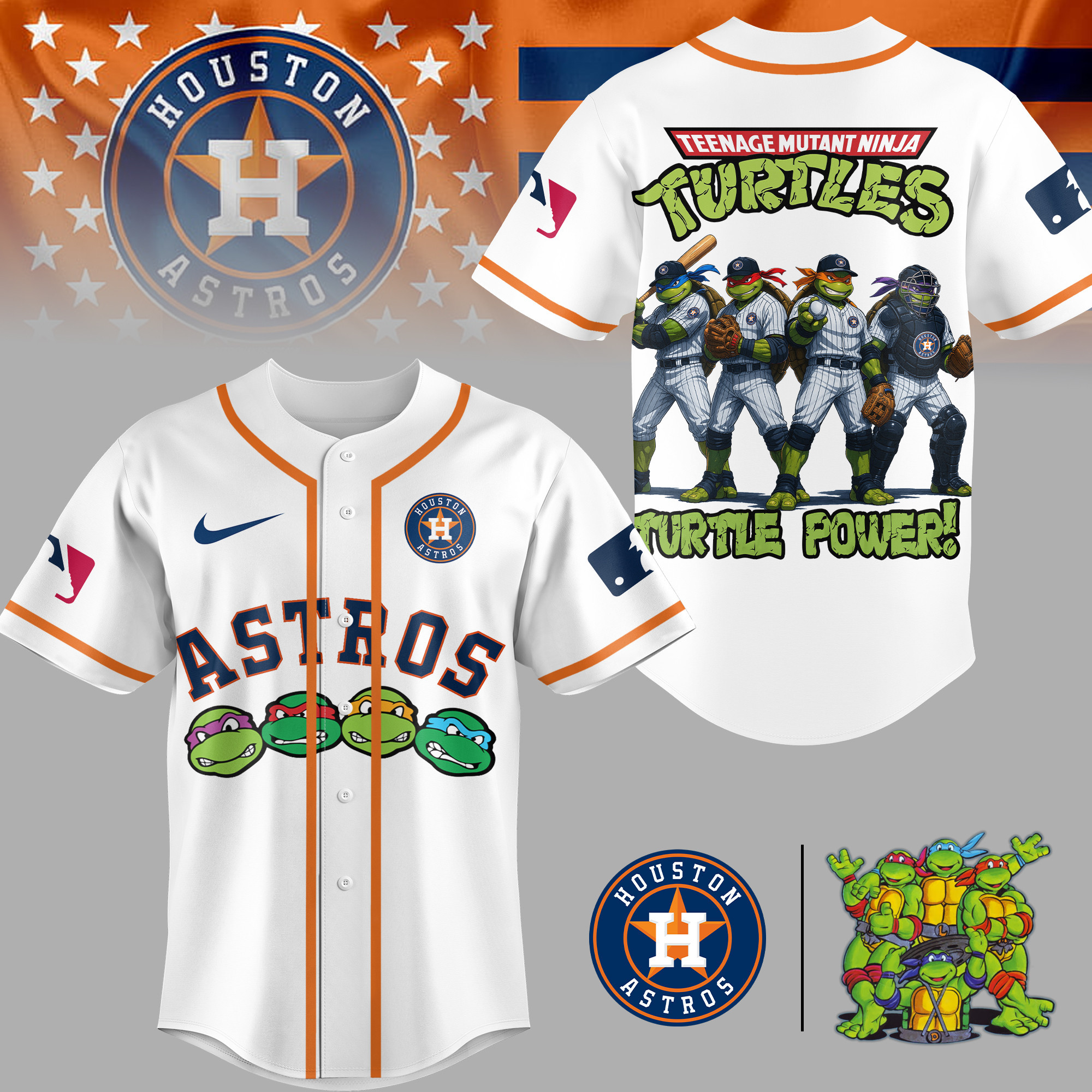 Houston Astros | Premium MLB Teenage Mutant Ninja Turtles Jersey TD
