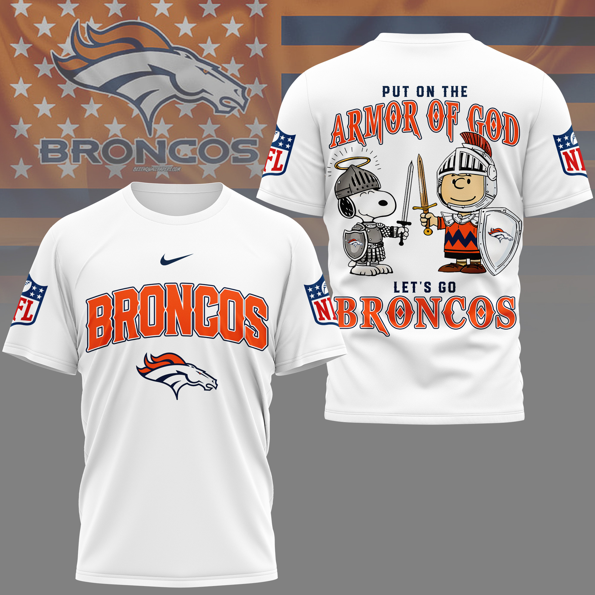 Denver Broncos | Premium NFL Armor of God 3D Shirt NY