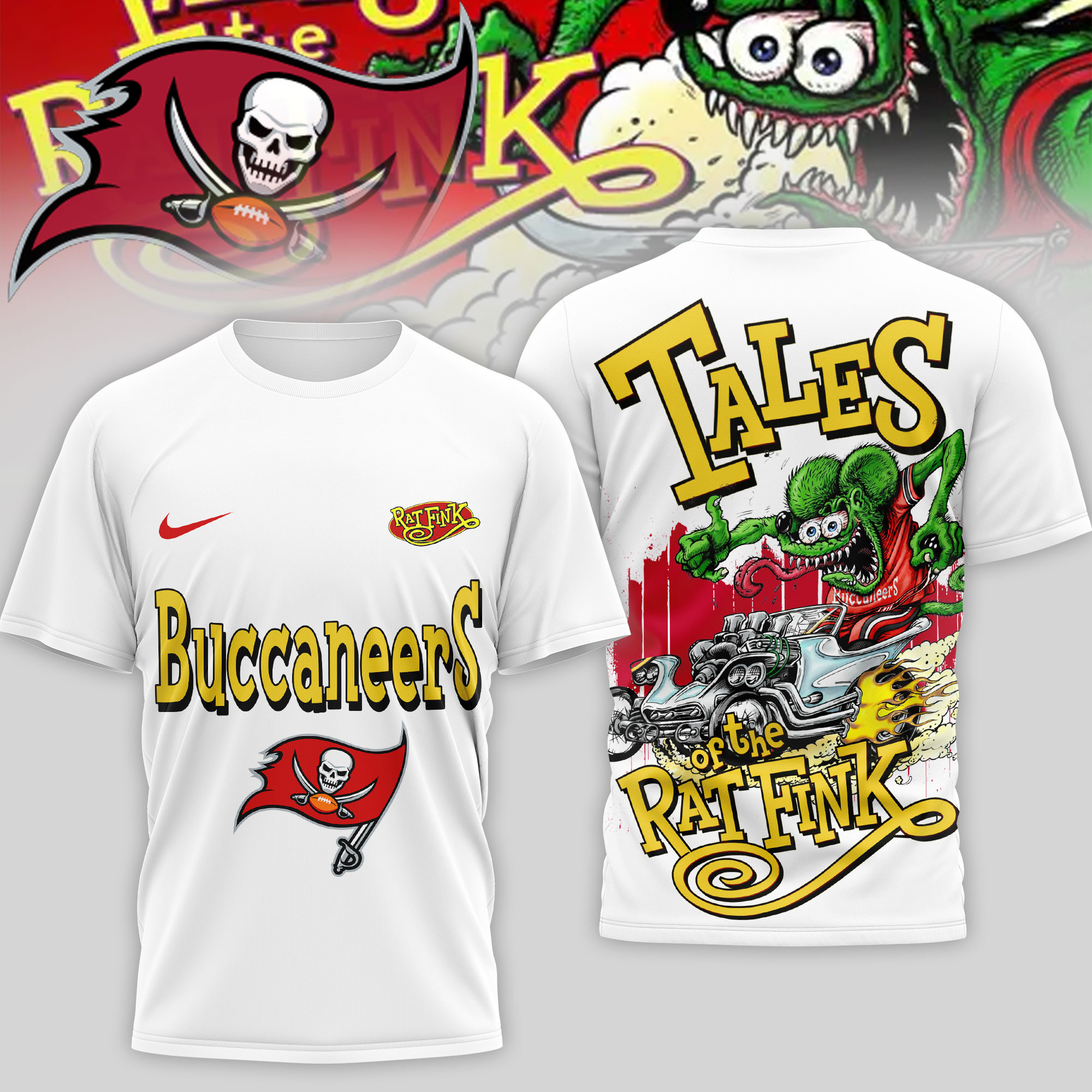 Tampa Bay Buccaneers | Premium NFL Rat Fink 3D Shirt TD