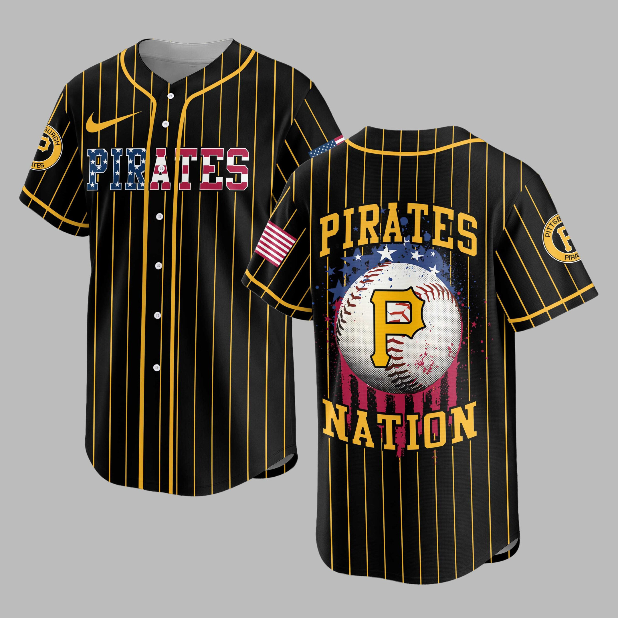 Pittsburgh Pirates | MLB USA Flag Edition Premium Baseball Jersey