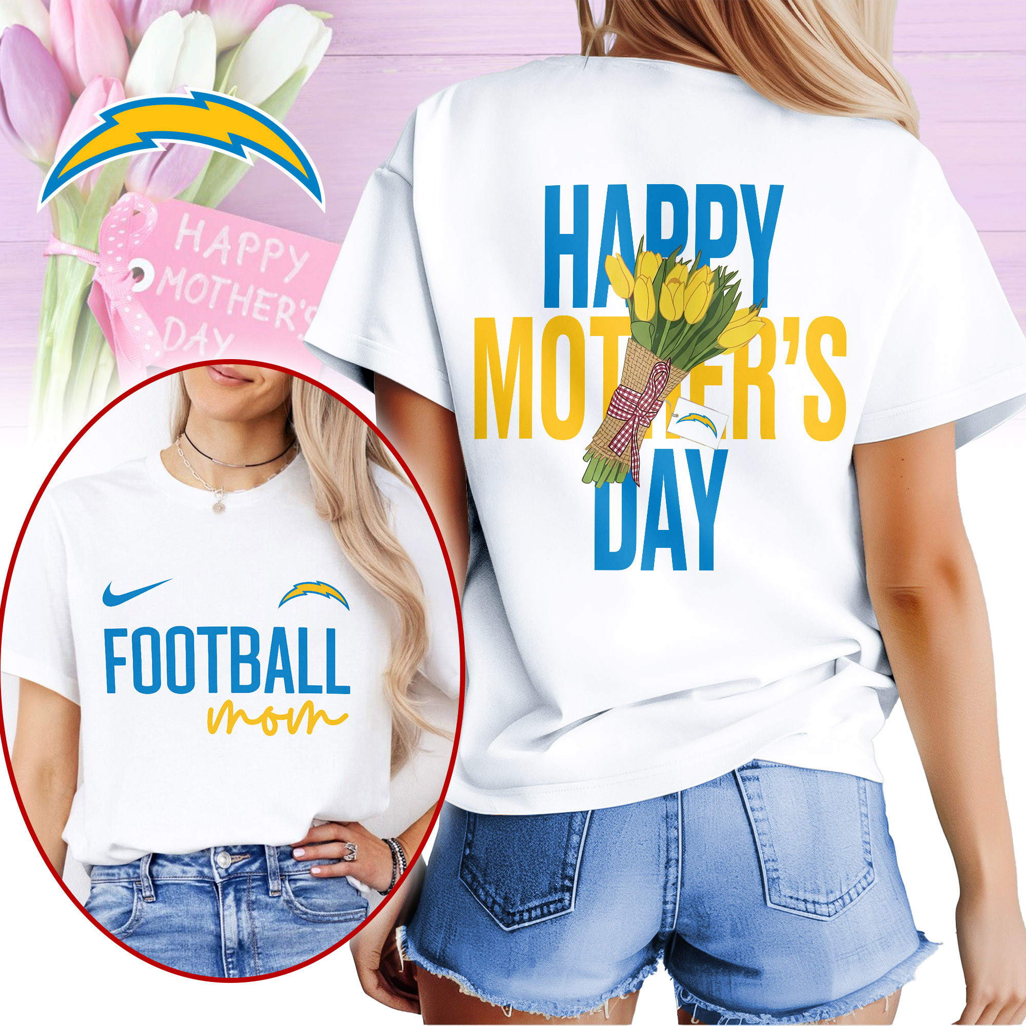 Los Angeles Chargers | Premium NFL Happy Mother Day 3D Shirt NP