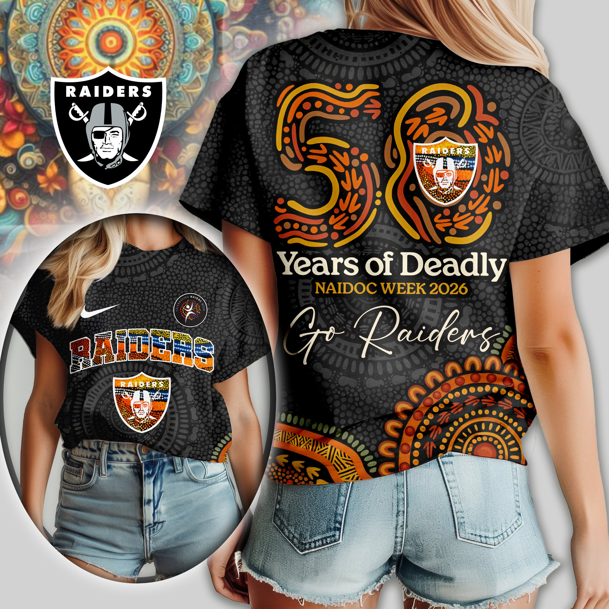 Las Vegas Raiders | Premium NFL Naidoc Week 2026 Women Shirt TD