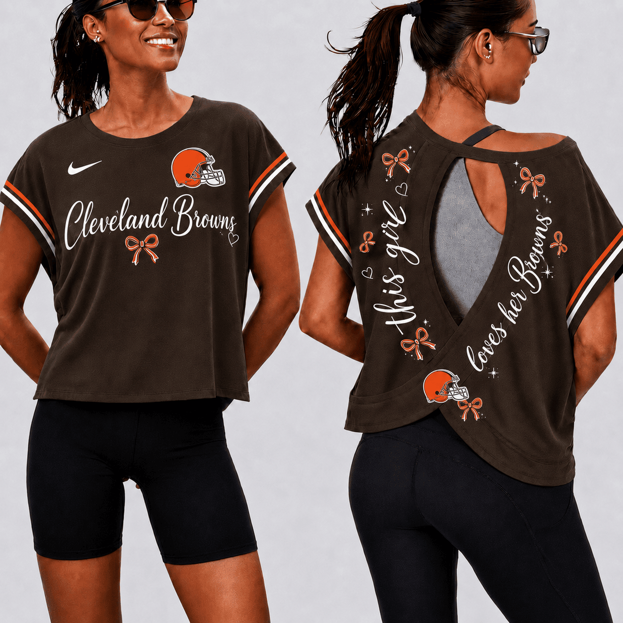 Cleveland Browns | Premium NFL Open Back Workout Shirts Short Sleeve NY