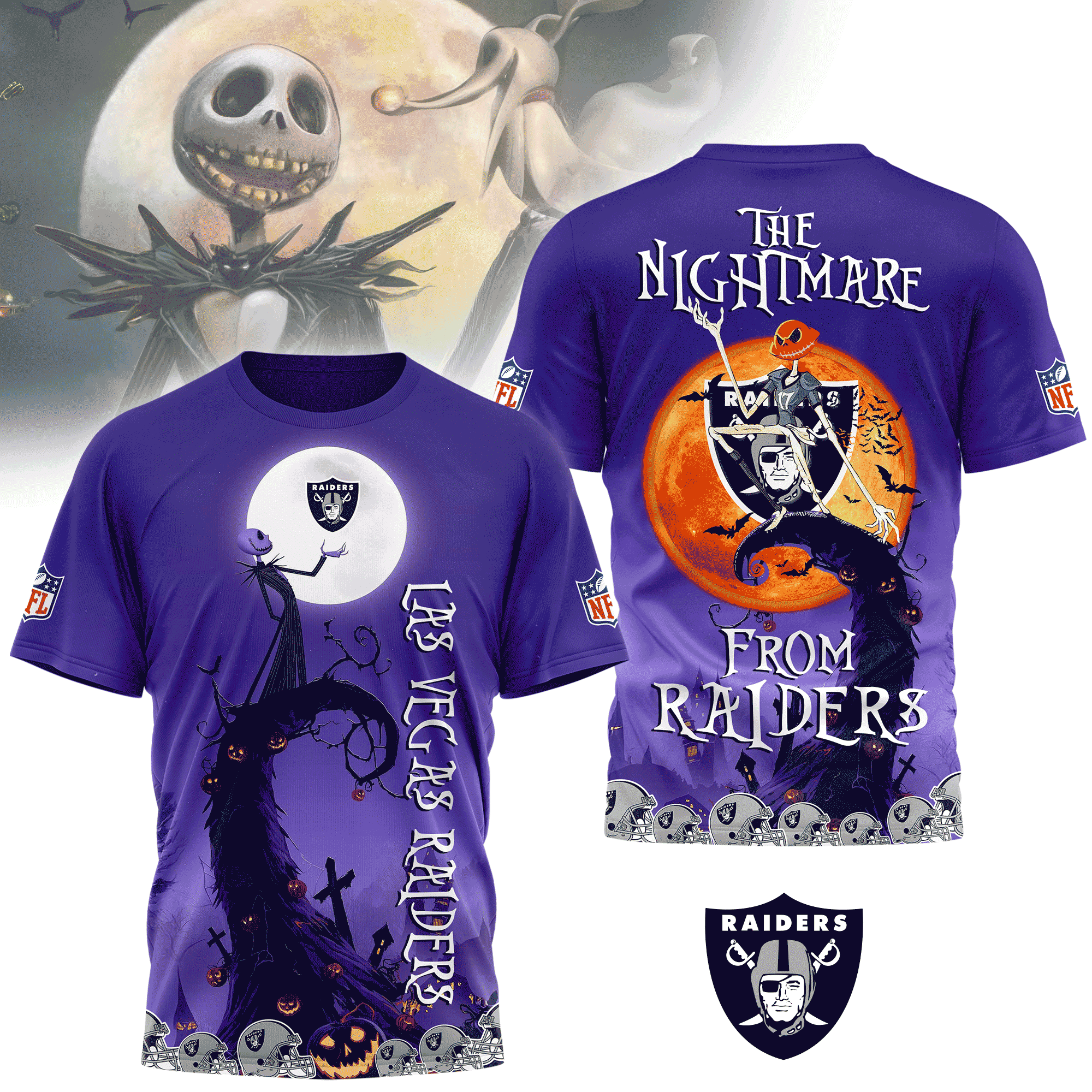 Las Vegas Raiders | Premium NFL Halloween The Nightmare 3D Shirt NY