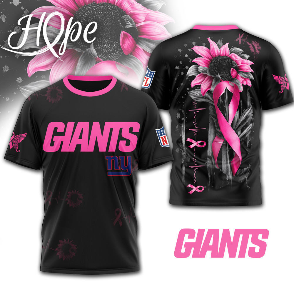 New York Giants | Premium NFL Hope Pink Ribbon 3D Shirt NTH1