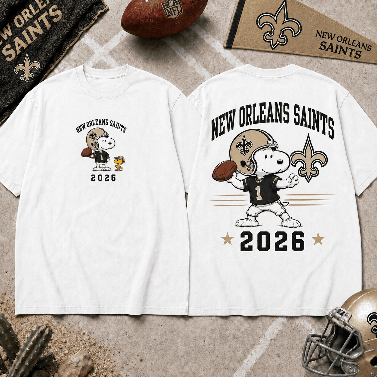 New Orleans Saints | Premium Snoopy NFL Football 2026 3D Shirt For Football Fans NNK